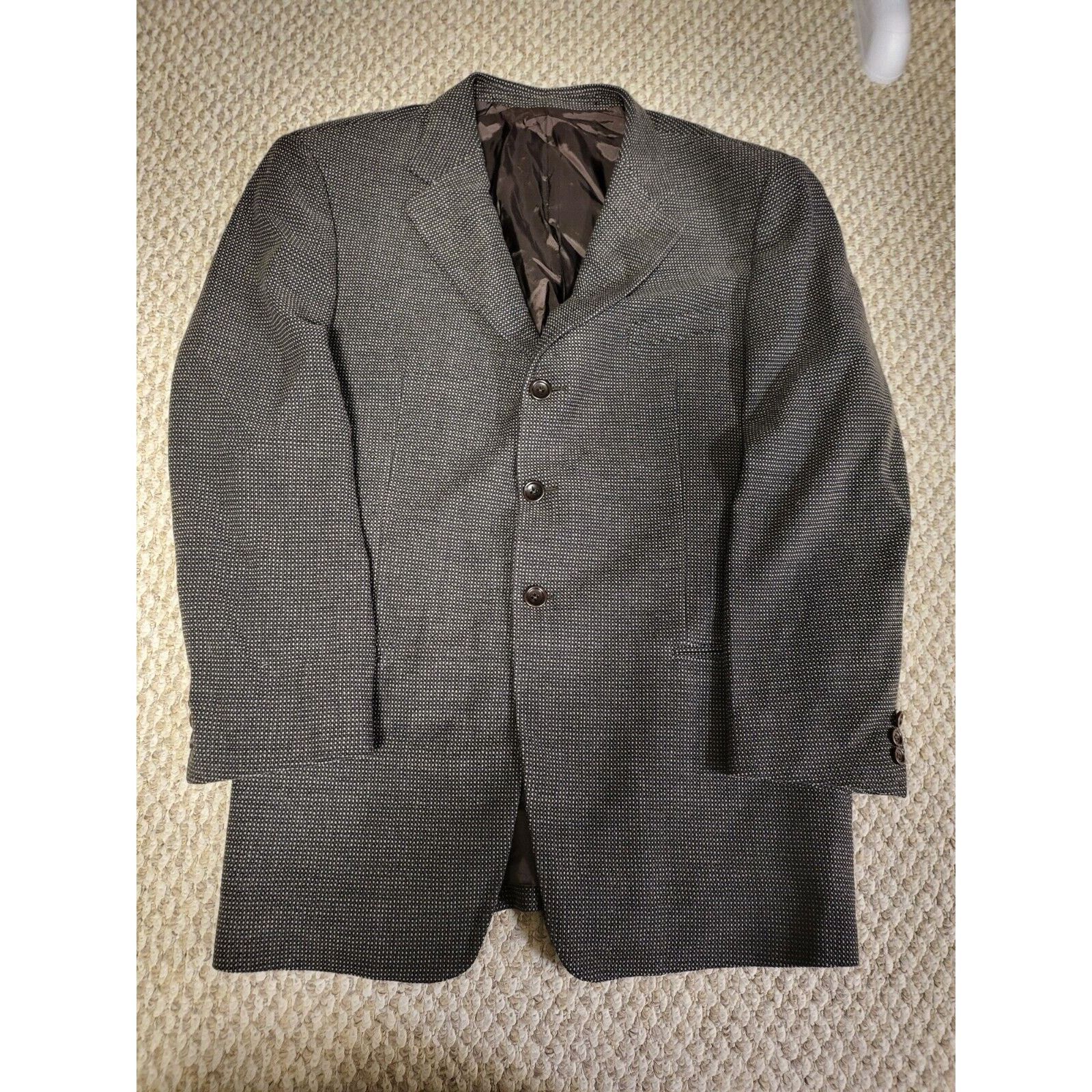 Armani Collezioni Giorgio Armani Collezioni Navy Brown Wool Blazer 54 Size 54R - 1 Thumbnail