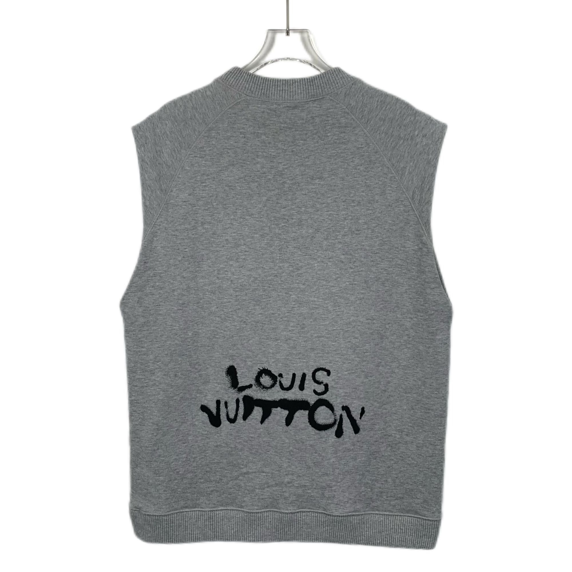 Louis Vuitton Louis Vuitton Gray Sleeveless Sweatshirt With Graphic Print Size US L / EU 52-54 / 3 - 2 Thumbnail