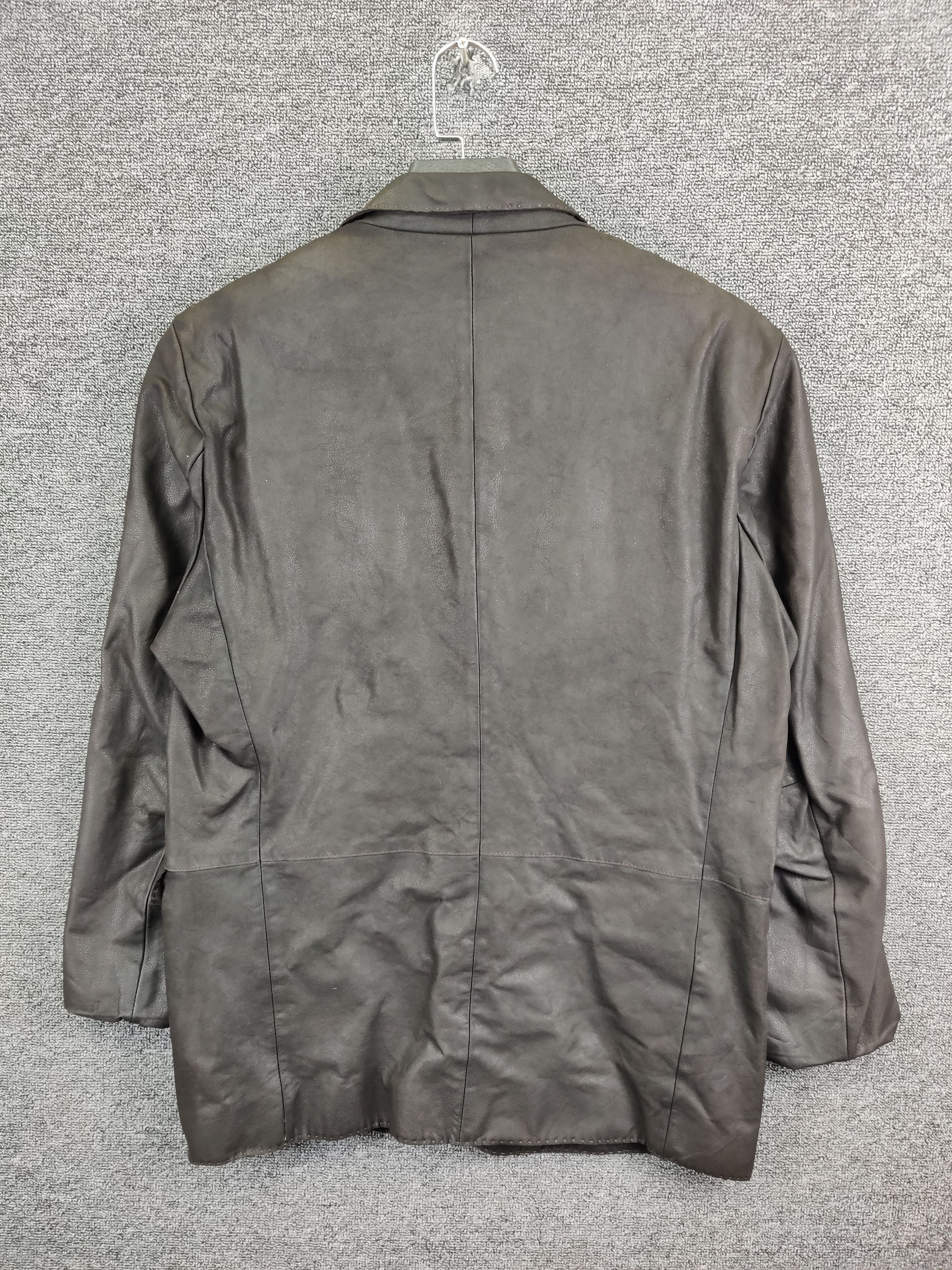 Givenchy Vintage Givenchy Brown Leather Blazer Coat Jacket Size US L / EU 52-54 / 3 - 6 Thumbnail
