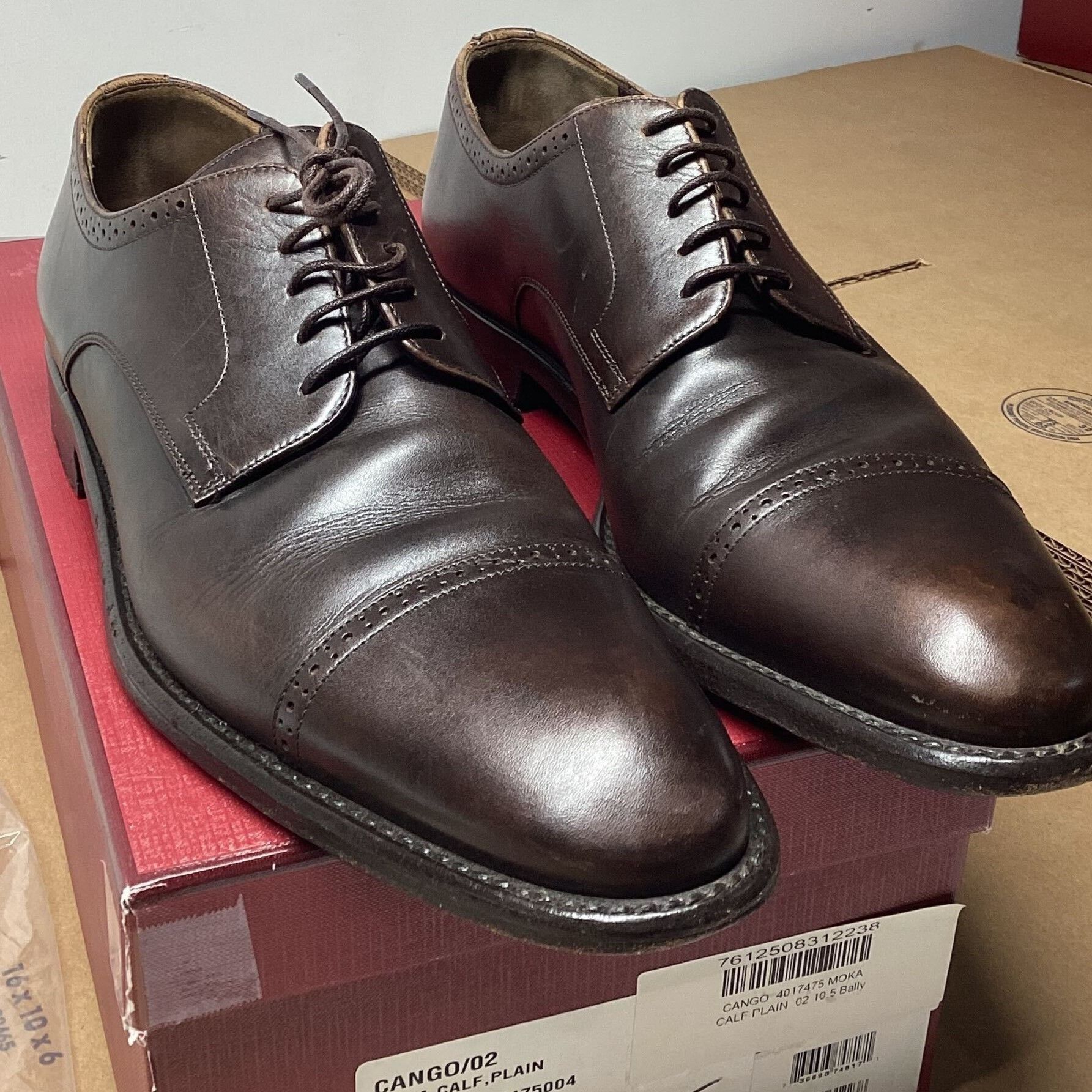 Bally Bally Cango Moka Leather Oxford Shoes US 10.5 Pre-owned Size US 10.5 / EU 43-44 - 7 Thumbnail
