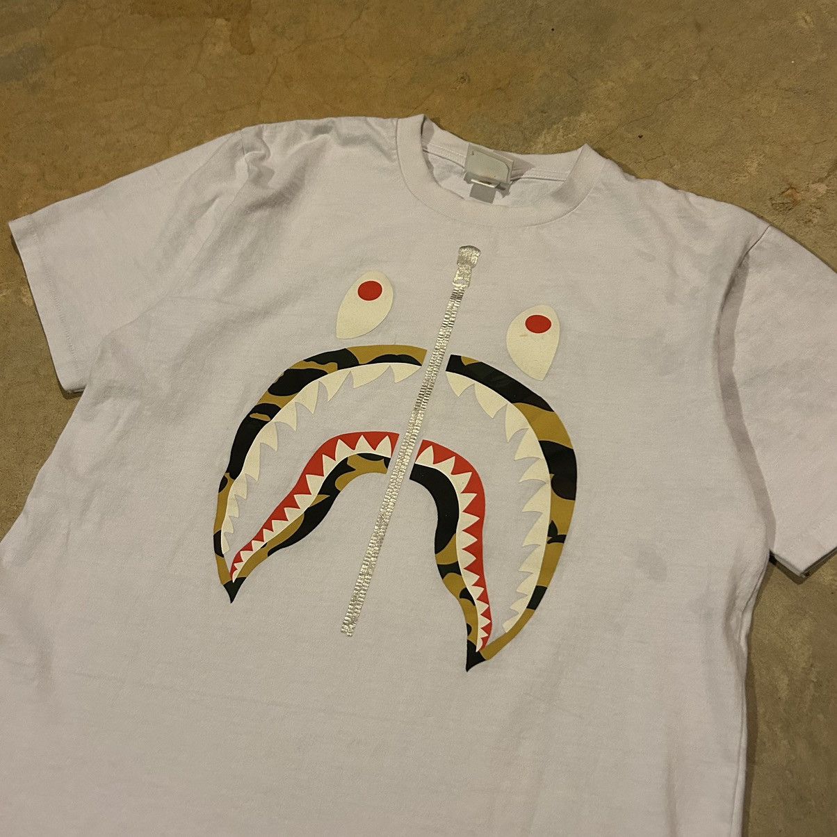 Bape Bape ABC 1st Camo Shark Face Tee Silver Zipper Size US S / EU 44-46 / 1 - 2 Thumbnail