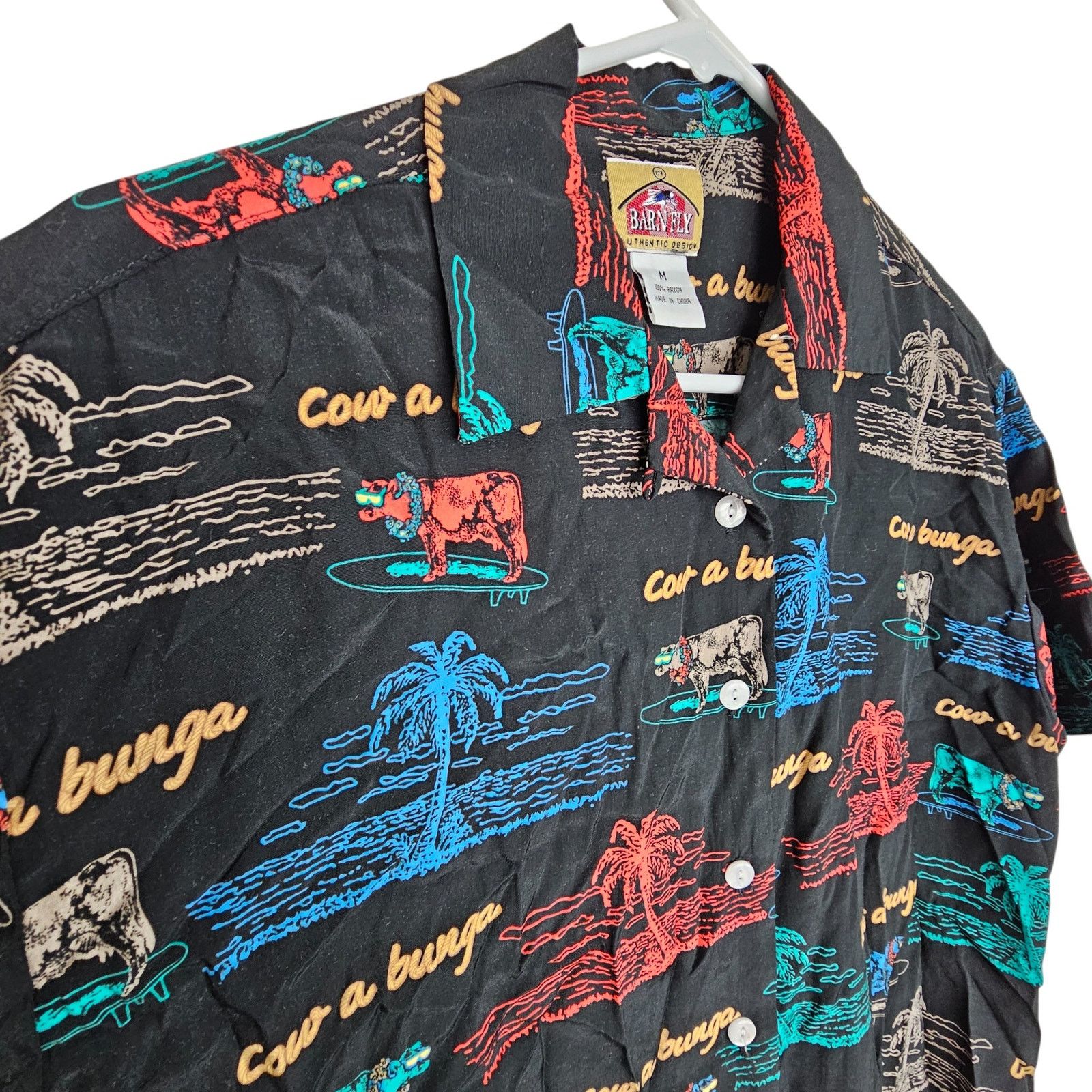 Barney Cools Barn Fly Mens Cow A Bunga Shirt Sz M All Over Print Tropical Size US M / EU 48-50 / 2 - 5 Thumbnail
