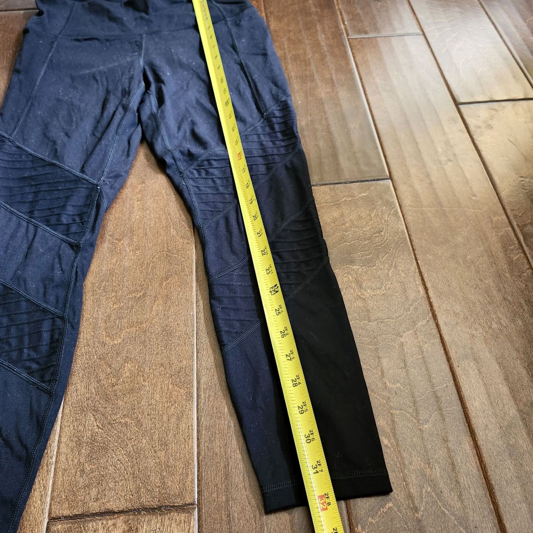 Vintage Members Mark Women's 7/8 Active Moto Pocket Black Leggings - Size M Size 32" / US 10 / IT 46 - 7 Thumbnail
