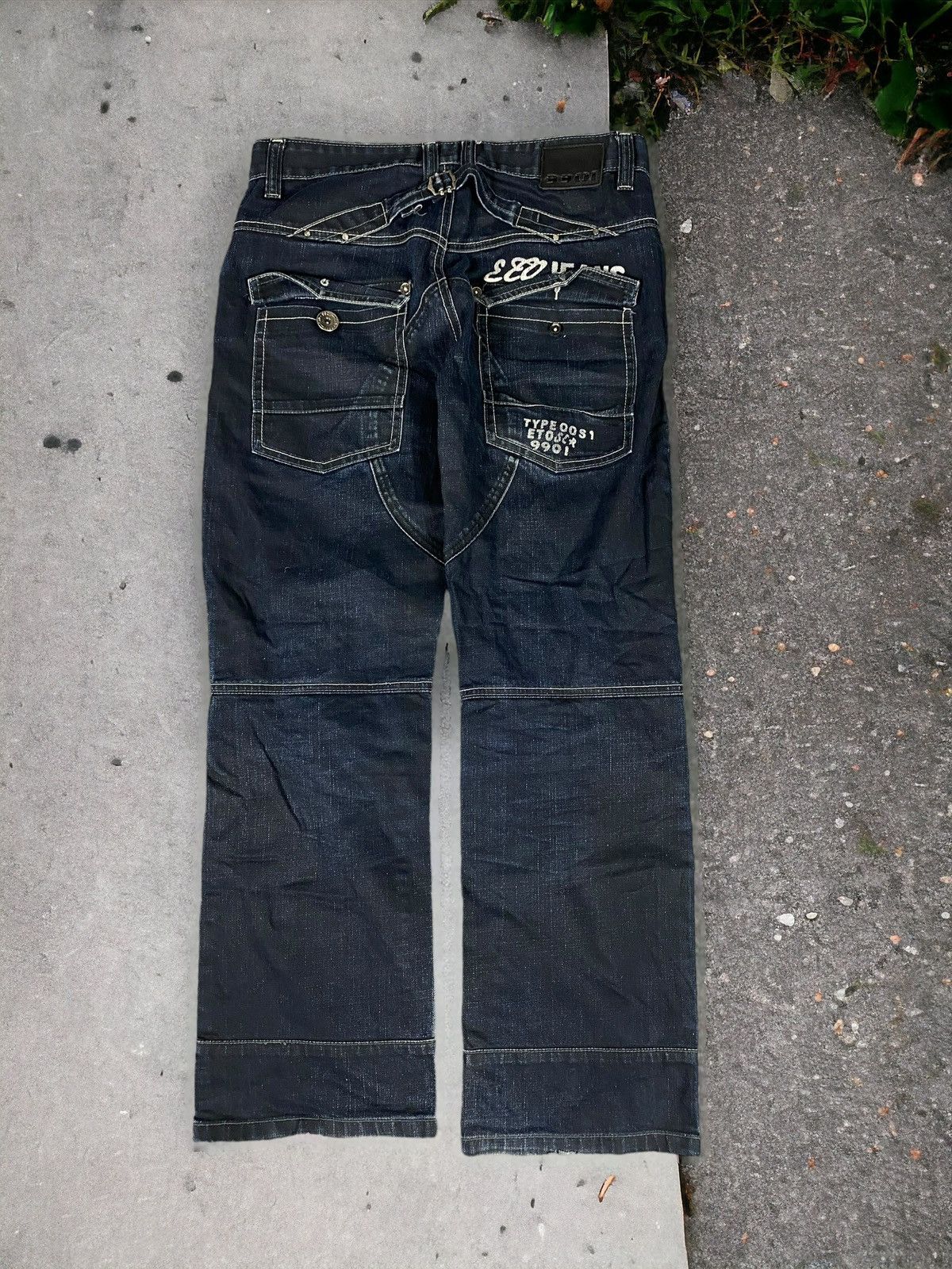 image of Vintage Hype Baggy Denim Pants Avant Garde Style Y2K, Men's (Size 34)