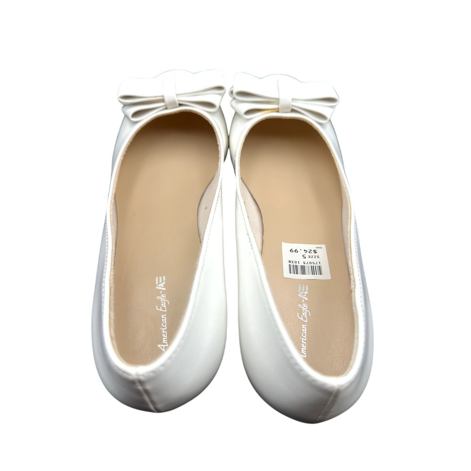 Other American Eagle Mairin Wedge Dress Shoe-White Patent Bow Size US 5 / IT 35 - 5 Thumbnail