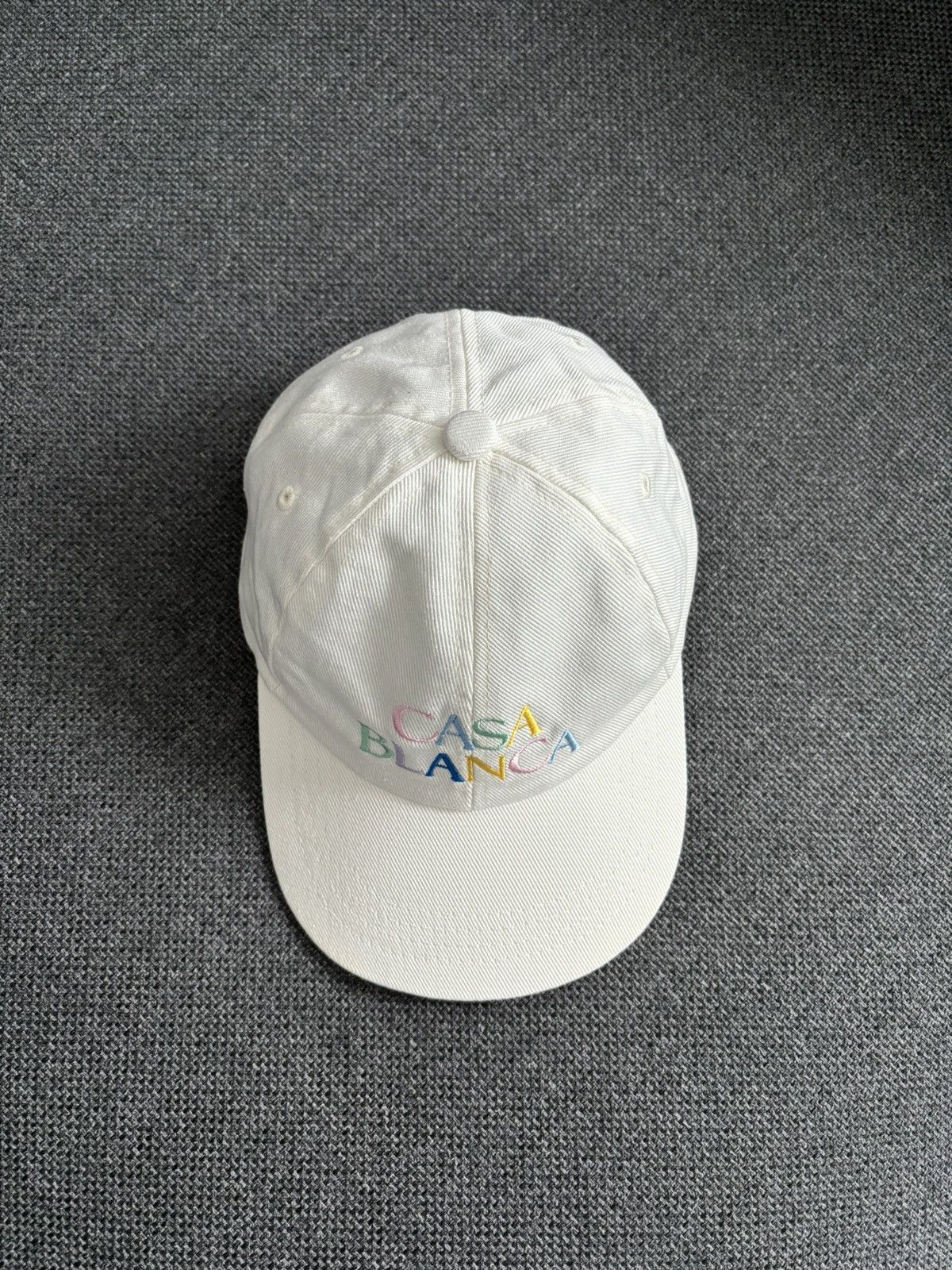 Casablanca Casablanca White Stacked Logo Embroidered Cap Size ONE SIZE - 2 Thumbnail