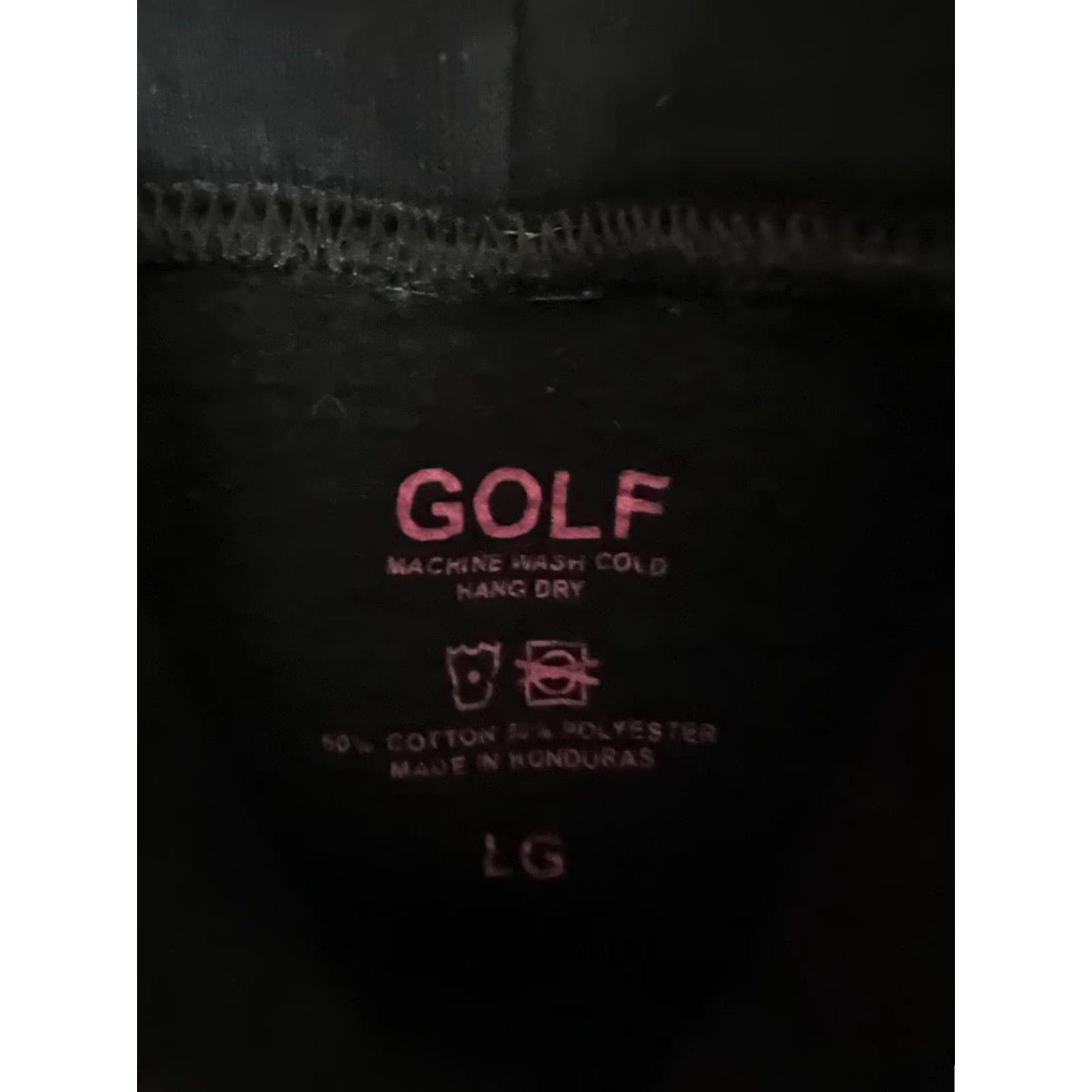 Golf Wang GOLF Hoodie Mens L Black Embroidered Logo Pullover Graphic Print Pocket Crew Neck Size US L / EU 52-54 / 3 - 6 Thumbnail
