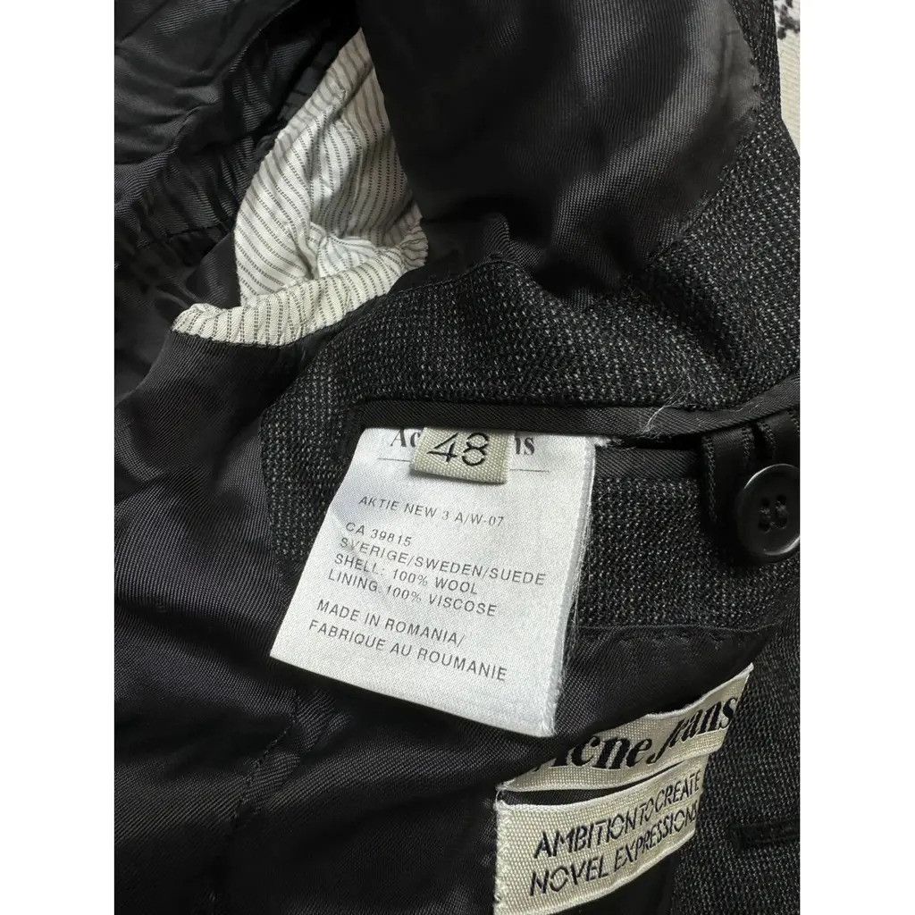 Acne Studios Acne Suit Jacket Grey Size 48 fit S Size US S / EU 44-46 / 1 - 4 Thumbnail