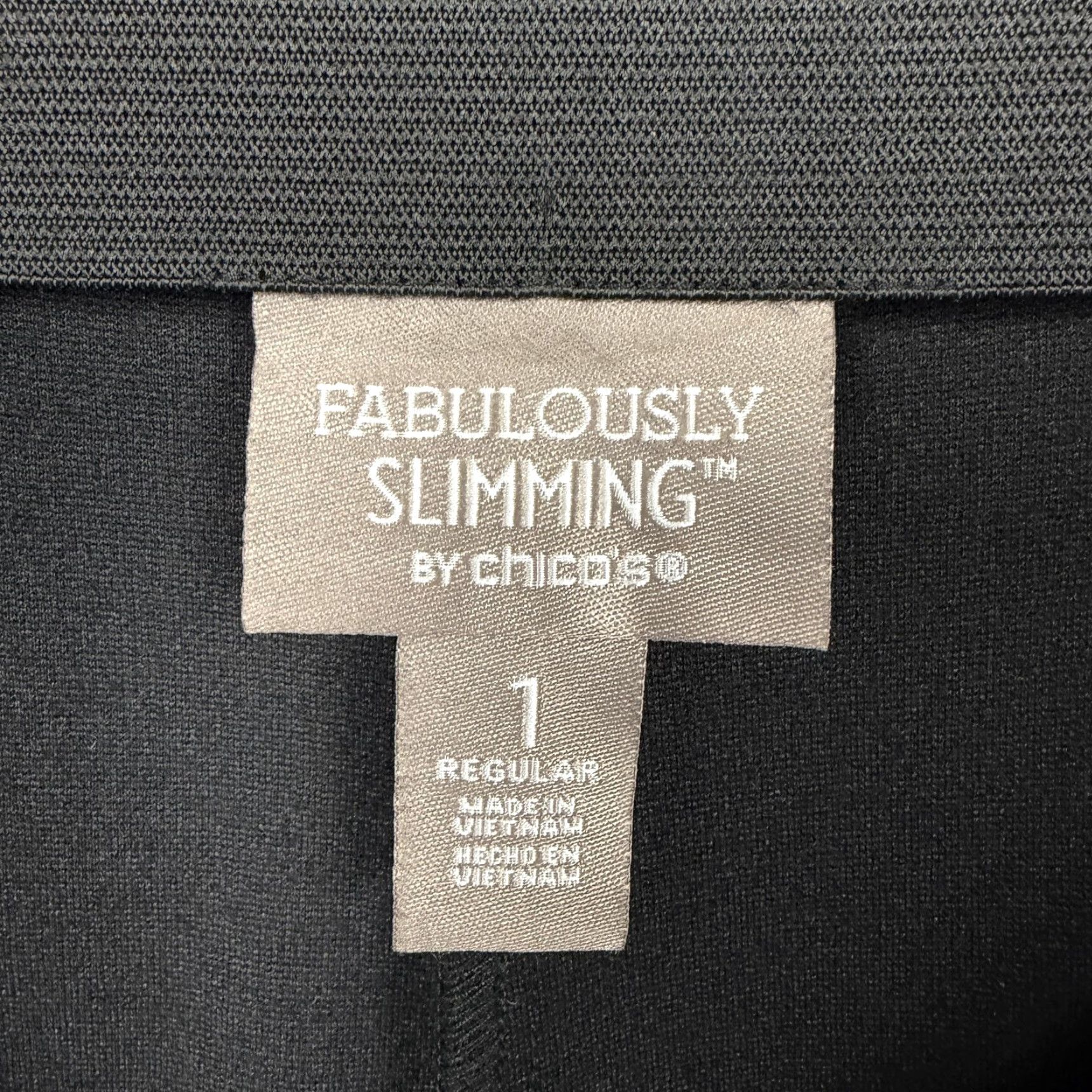 Vintage Chico's Chicos Dress Pants Womens 1 Black Ponte Preppy Slimming Tapered Elastic Waist Pockets Flat Front Size 25" / US 0 / IT 36 - 6 Thumbnail