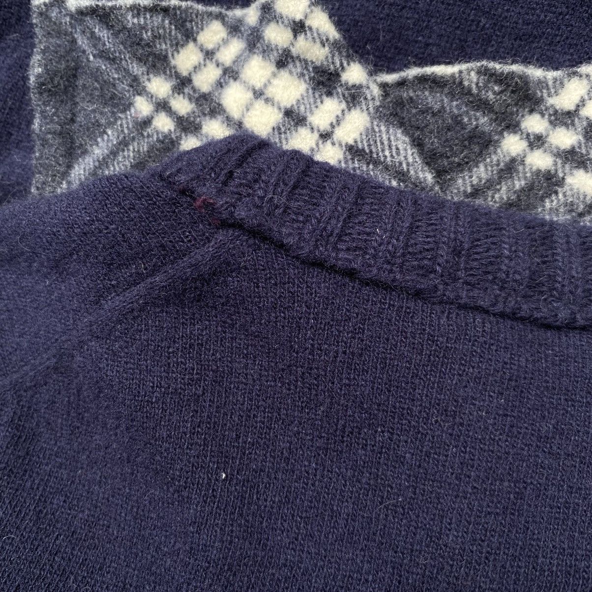 Japanese Brand A/T Navy Blue Sweater with Plaid Ruffle Front Size S / US 4 / IT 40 - 19 Thumbnail
