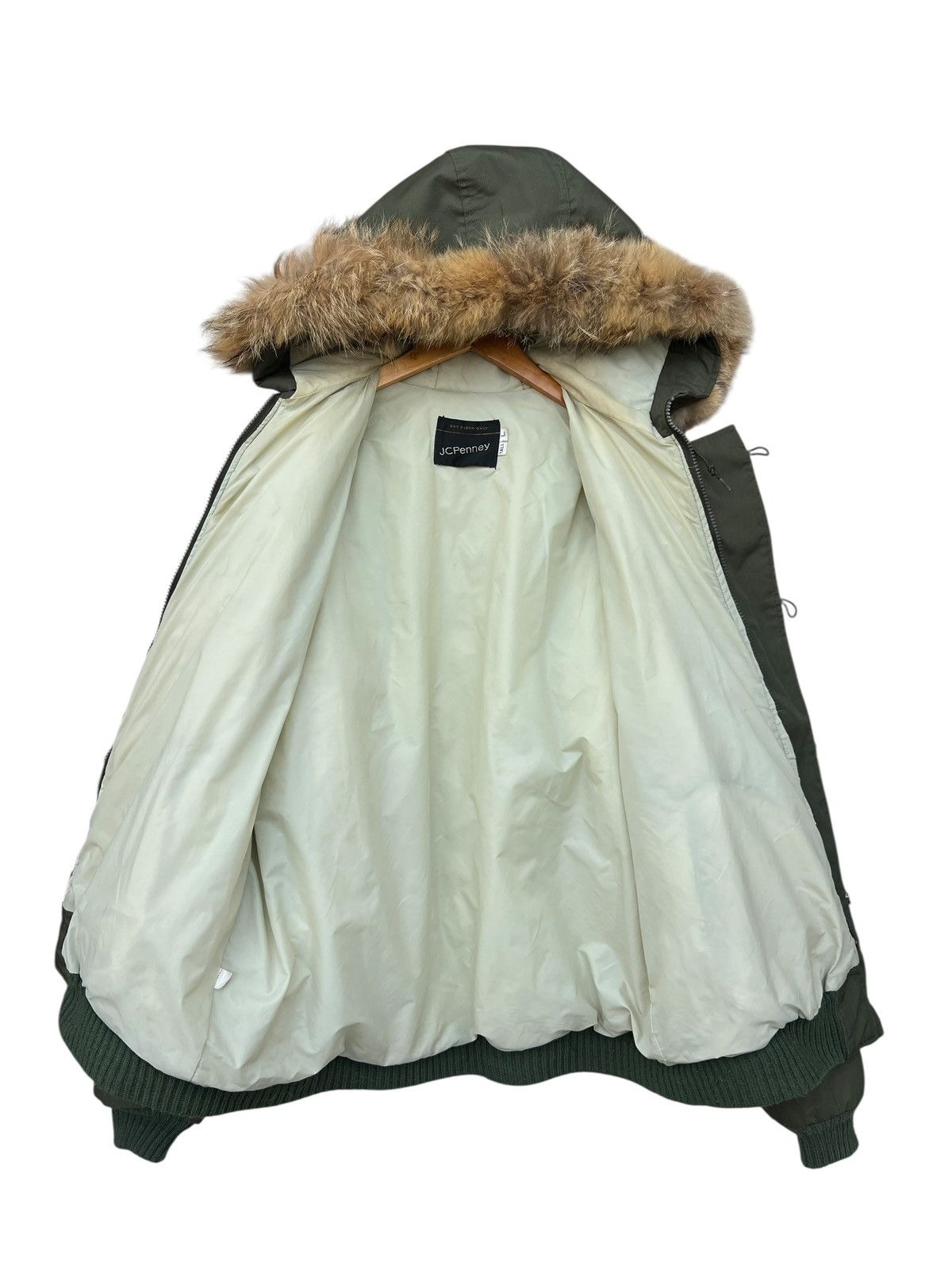 JCPenney Vintage JCPenny Puffer Fur Green Hooded Jacket Size US L / EU 52-54 / 3 - 3 Thumbnail