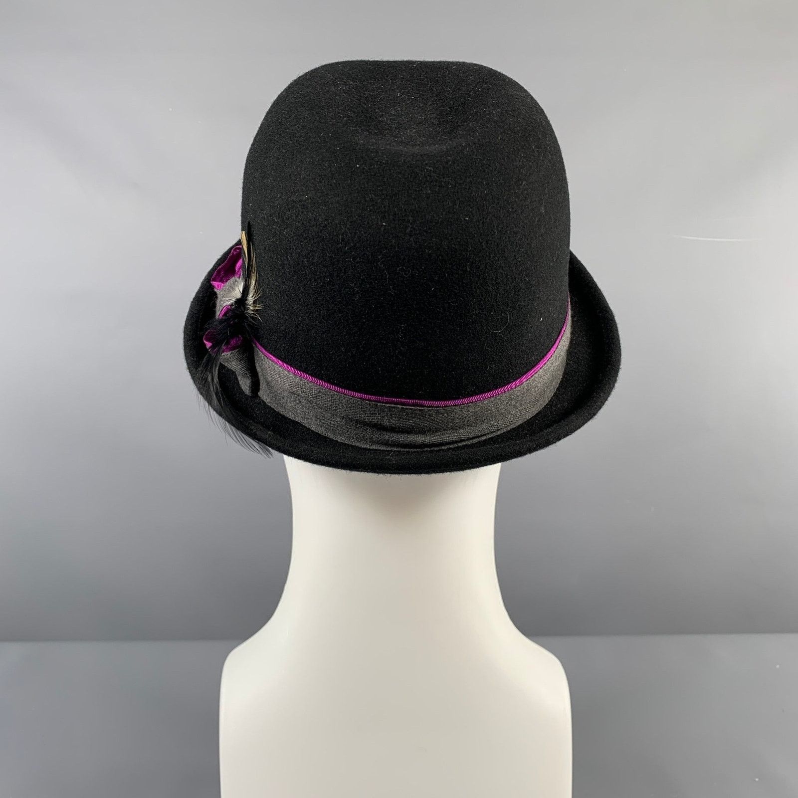 Paul Smith PAUL SMITH Size 7.5 Black Grey Wool Felt Hats Size ONE SIZE - 4 Thumbnail
