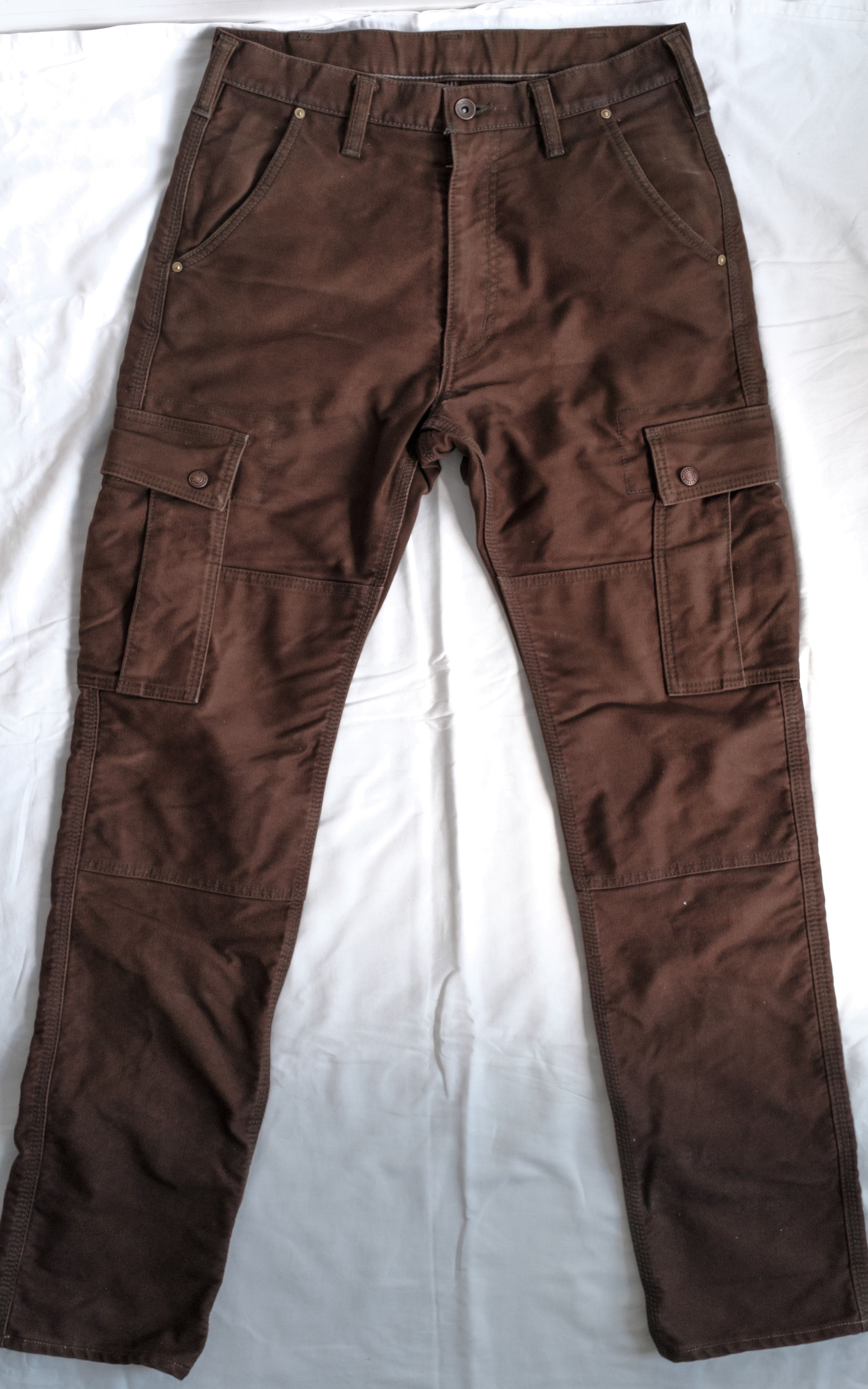 image of Iron Heart Whipcord Cargo Pants in Brown, Men's (Size 32)