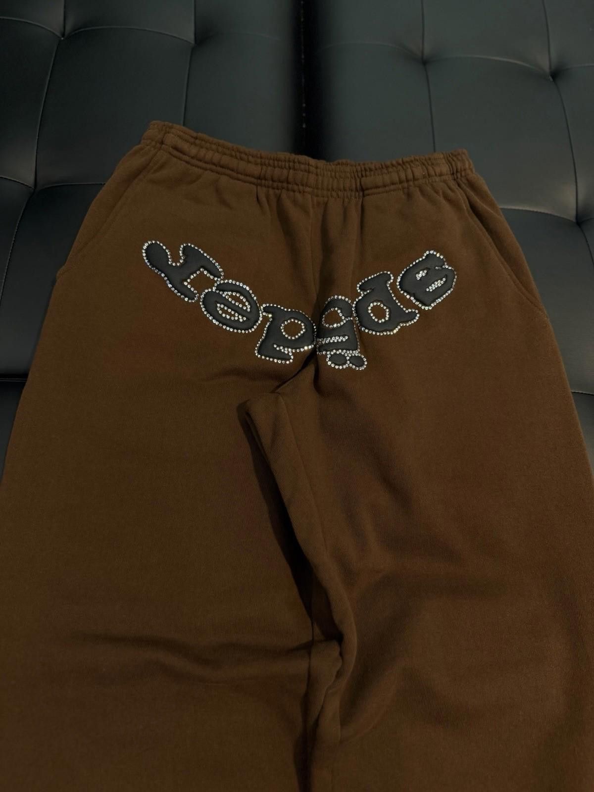Sp5der Size S - Sp5der Worldwide Brown Crystal Sweatpants Spider Size US 30 / EU 46 - 5 Thumbnail
