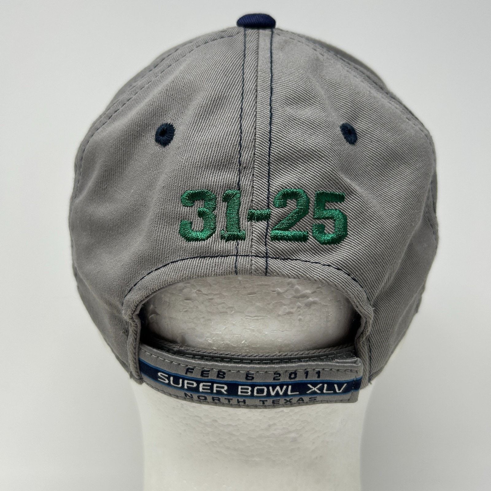 Reebok Super Bowl XLV Hat Baseball Cap Green Bay Packers Gray Size ONE SIZE - 3 Thumbnail