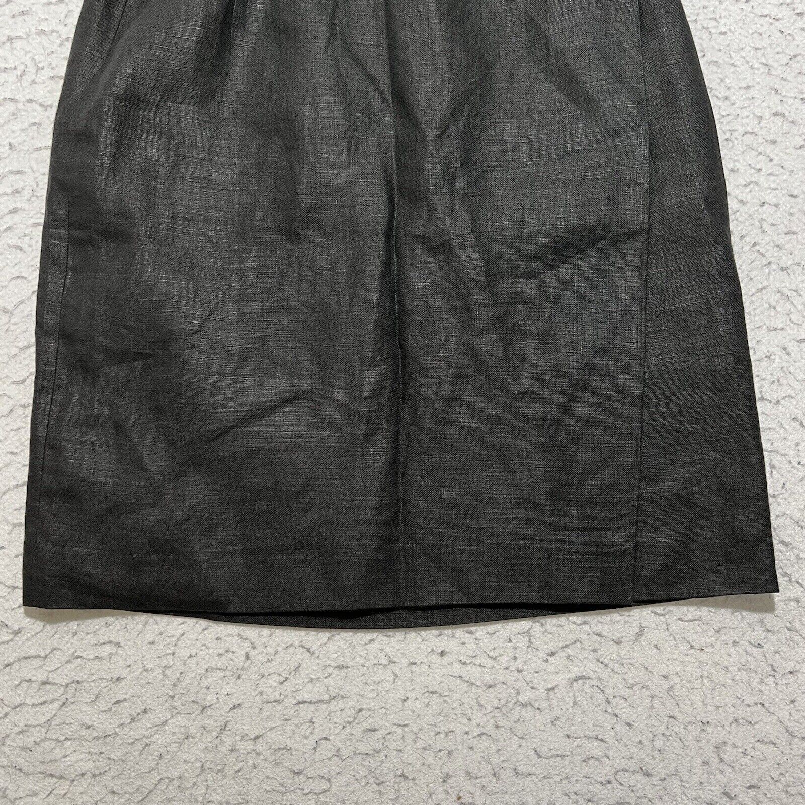 Ann Taylor Vintage Ann Taylor Pure Linen Pencil Skirt Black Made in USA Size 27" / US 4 / IT 40 - 6 Thumbnail