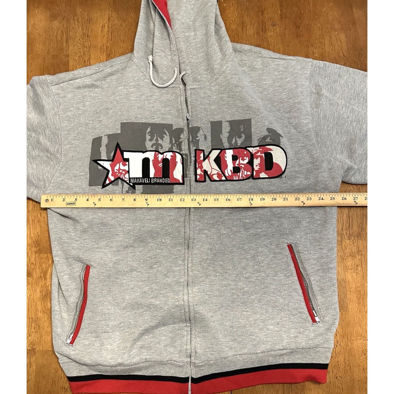 Vintage VINTAGE Makaveli Branded Full Zip Hoodie Sweatshirt XL Gray Size US XL / EU 56 / 4 - 5 Thumbnail