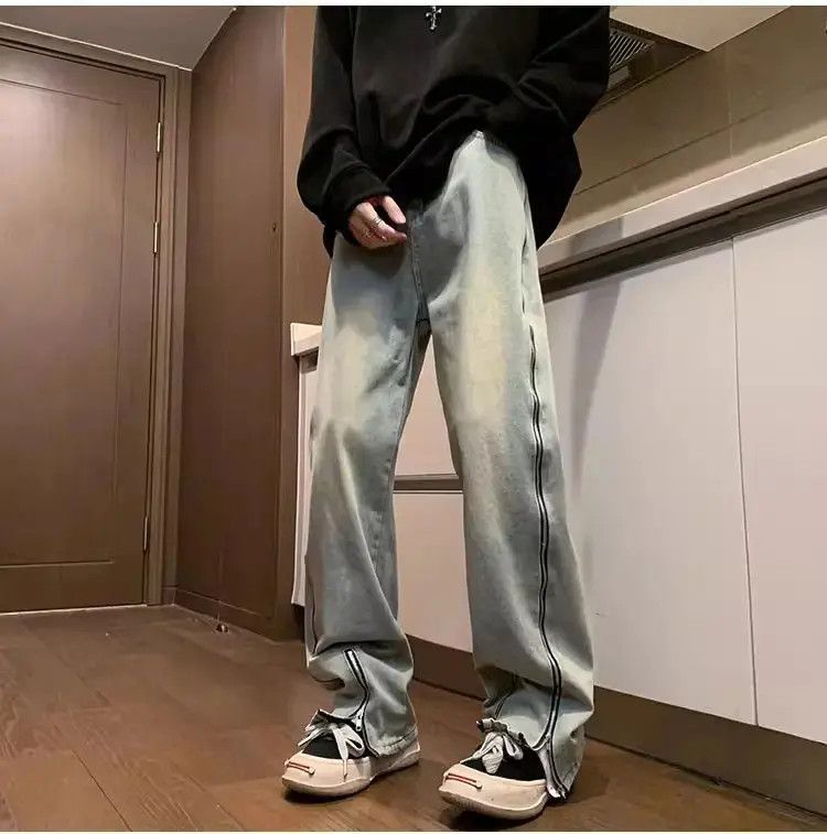 Japanese Brand Retro Straight Zipper Split Jeans Size US 30 / EU 46 - 5 Thumbnail