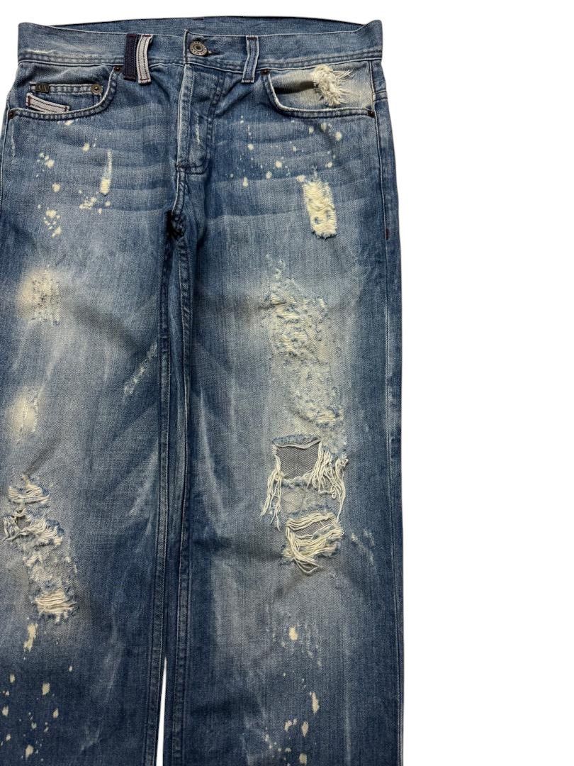 If Six Was Nine VINTAGE ARMANI EXCHANGE DESTROY SPLASHING FADED DENIM GRUNGE Size US 31 - 5 Thumbnail