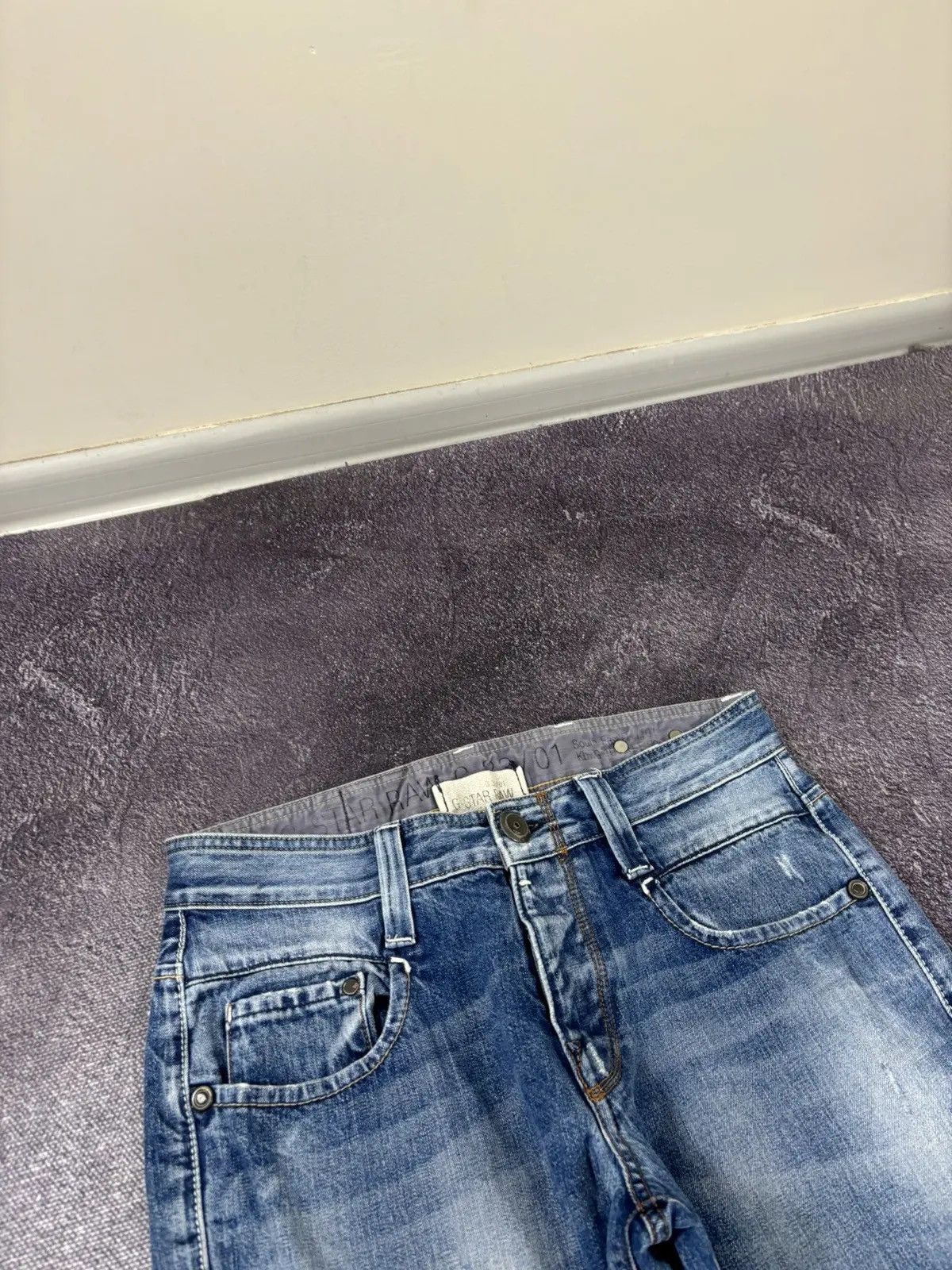 G-Star × Vintage Vintage G-Star Raw Y2K Faded Blue Avant Garde Denim Jeans Size US 32 / EU 48 - 9 Thumbnail