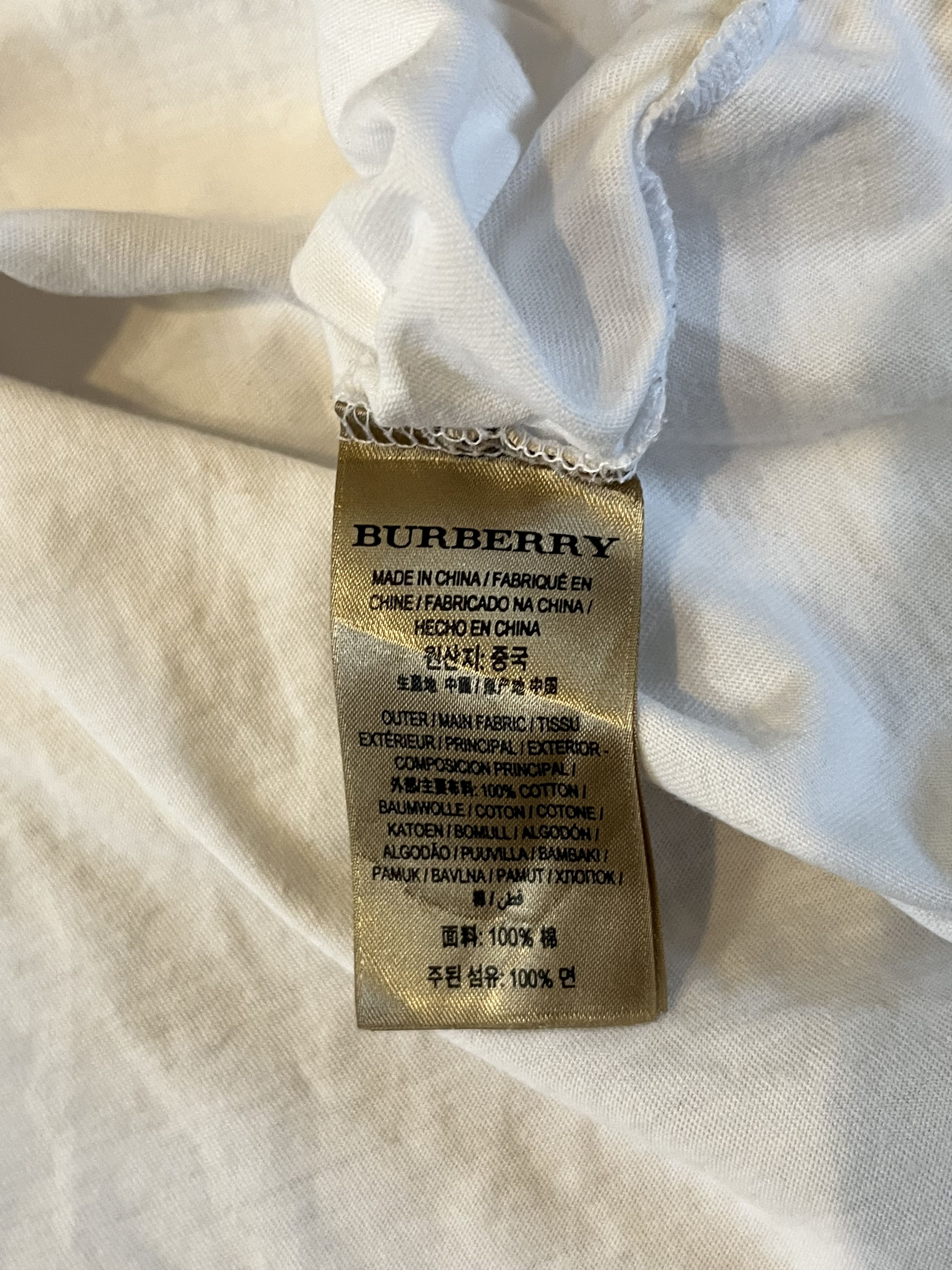 Burberry × Vintage Burberry White Circle Logo Tee Size US L / EU 52-54 / 3 - 5 Thumbnail