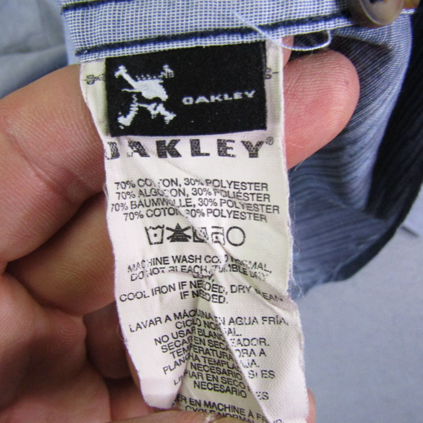 Oakley Oakley Shirt Men Large Gray Blue Camo Factory Pilot Button Up Racing Long Sleeve Size US L / EU 52-54 / 3 - 5 Thumbnail