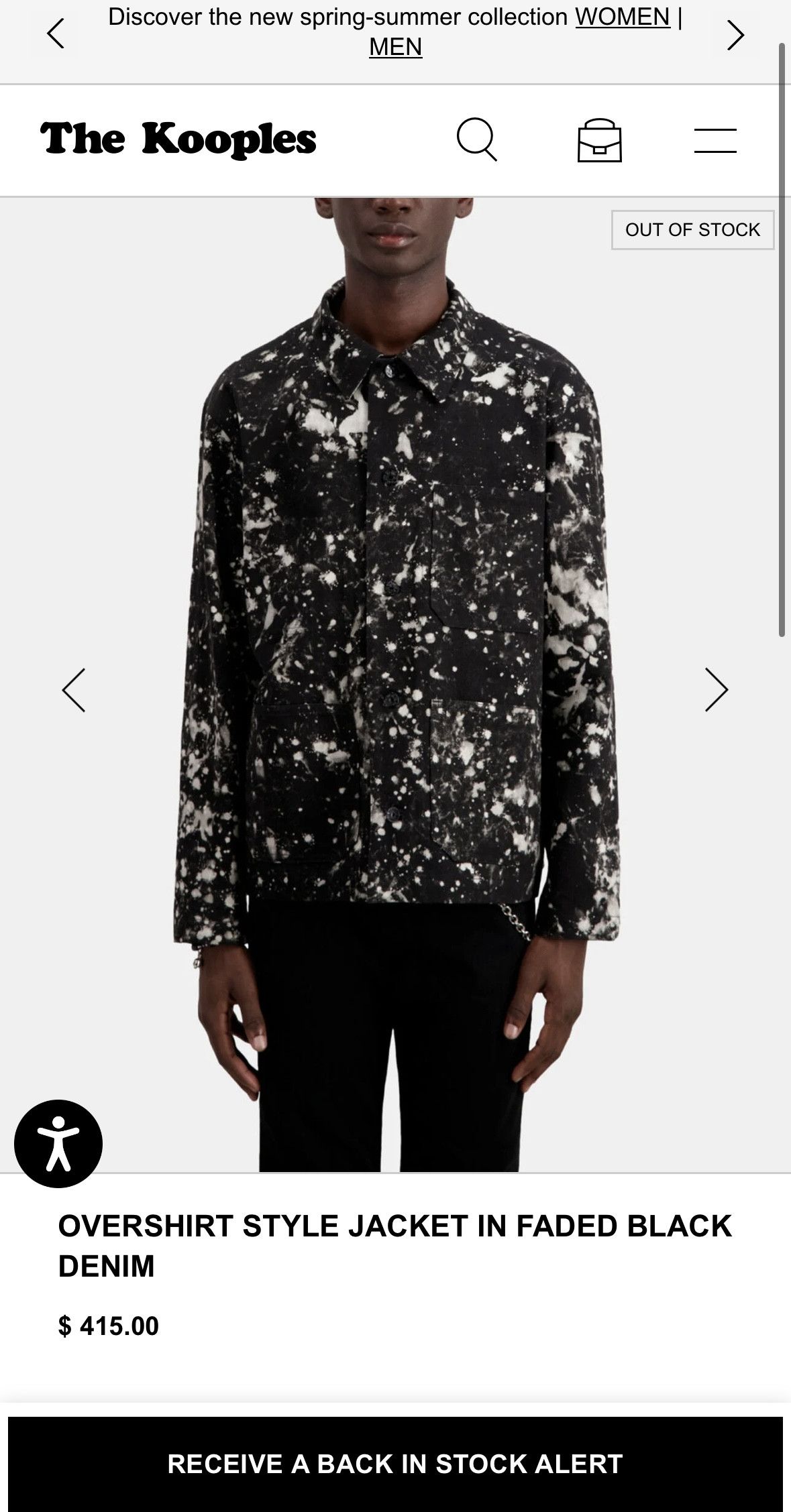 The Kooples OVERSHIRT STYLE JACKET IN FADED BLACK DENIM Size US L / EU 52-54 / 3 - 1 Thumbnail
