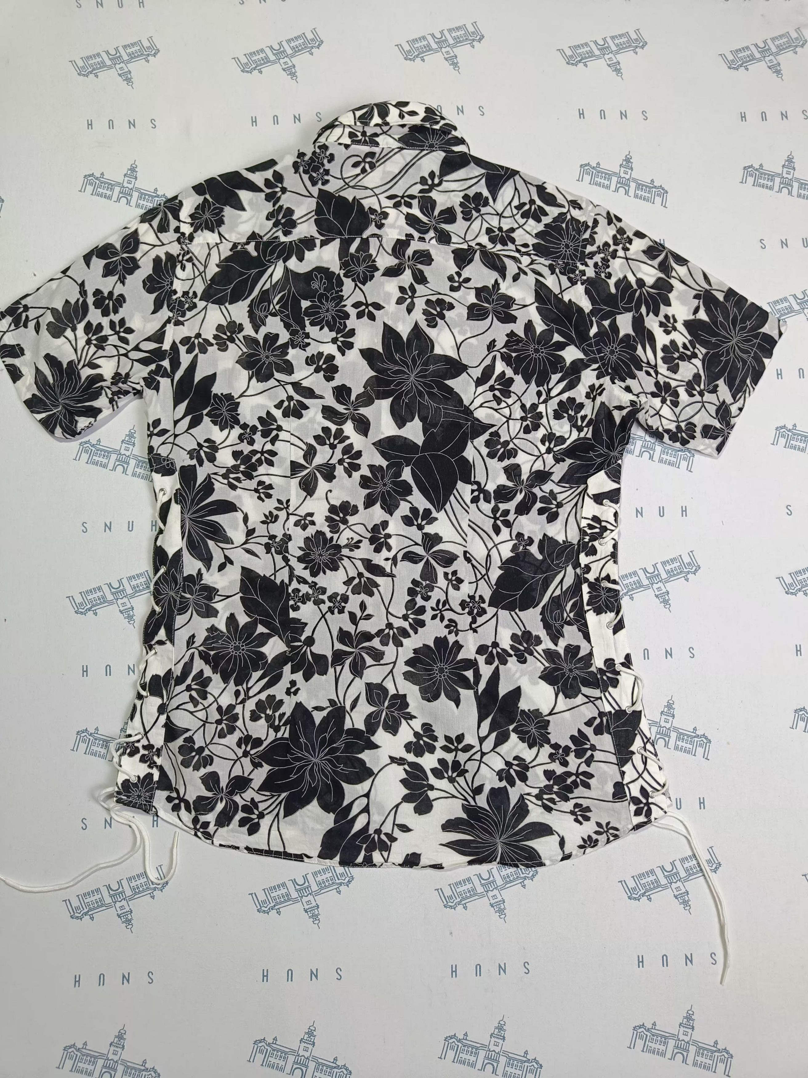 Tornado Mart Tornado Mart Side Laces Floral Printed Hawaiian Shirt Size L / US 10 / IT 46 - 5 Thumbnail