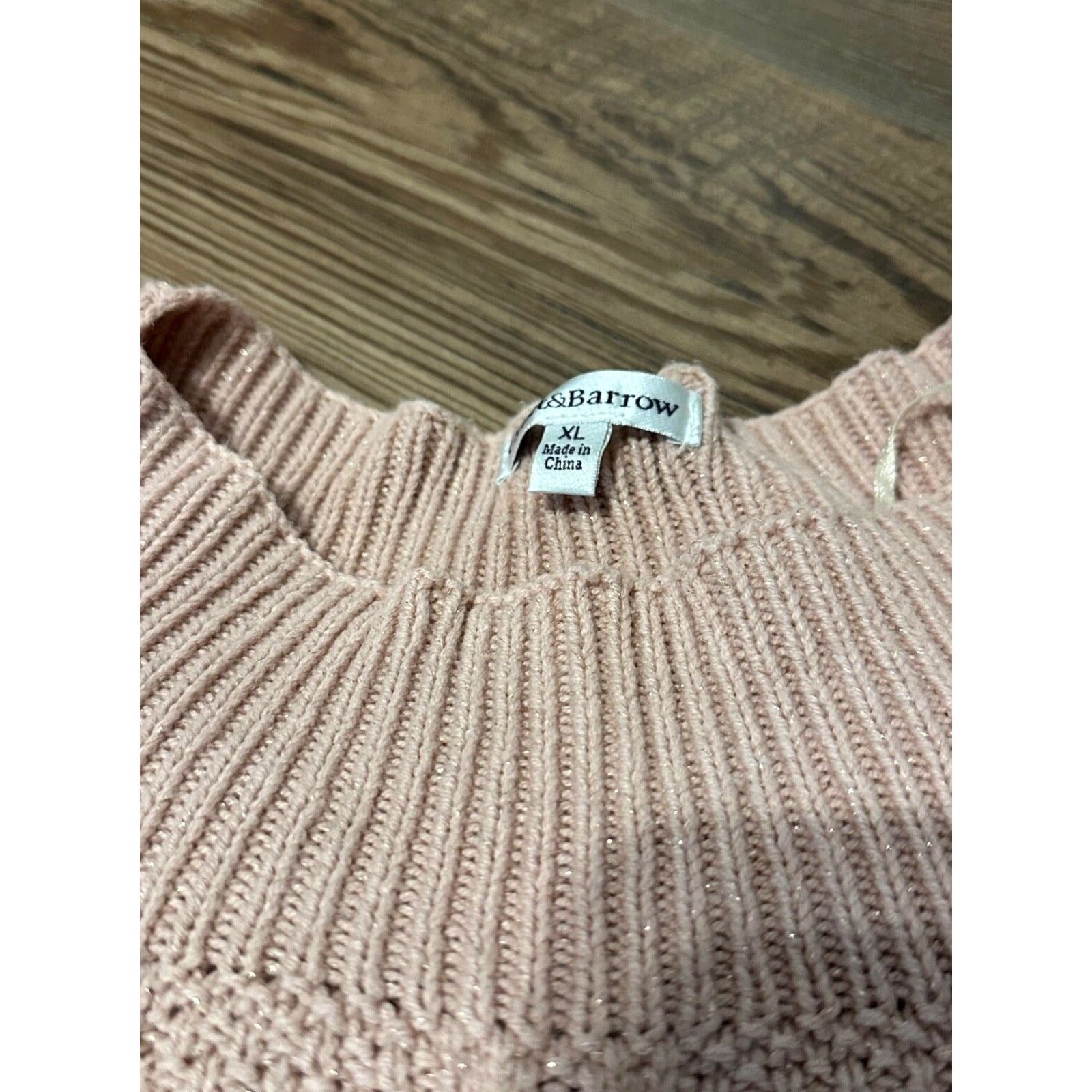 Croft & Barrow CROFT & BARROW Women's Sweater Pullover Round Neck Pink Gold Flecks Size XL Size XL / US 12-14 / IT 48-50 - 3 Thumbnail