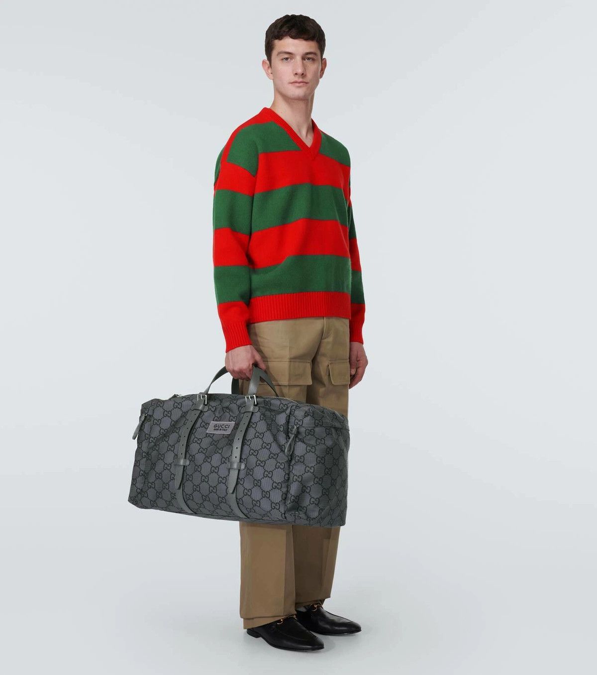 Gucci oc11z0126 Size:OS / Maxi GG Ripstop Duffle Bag In Grey Size ONE SIZE - 5 Thumbnail