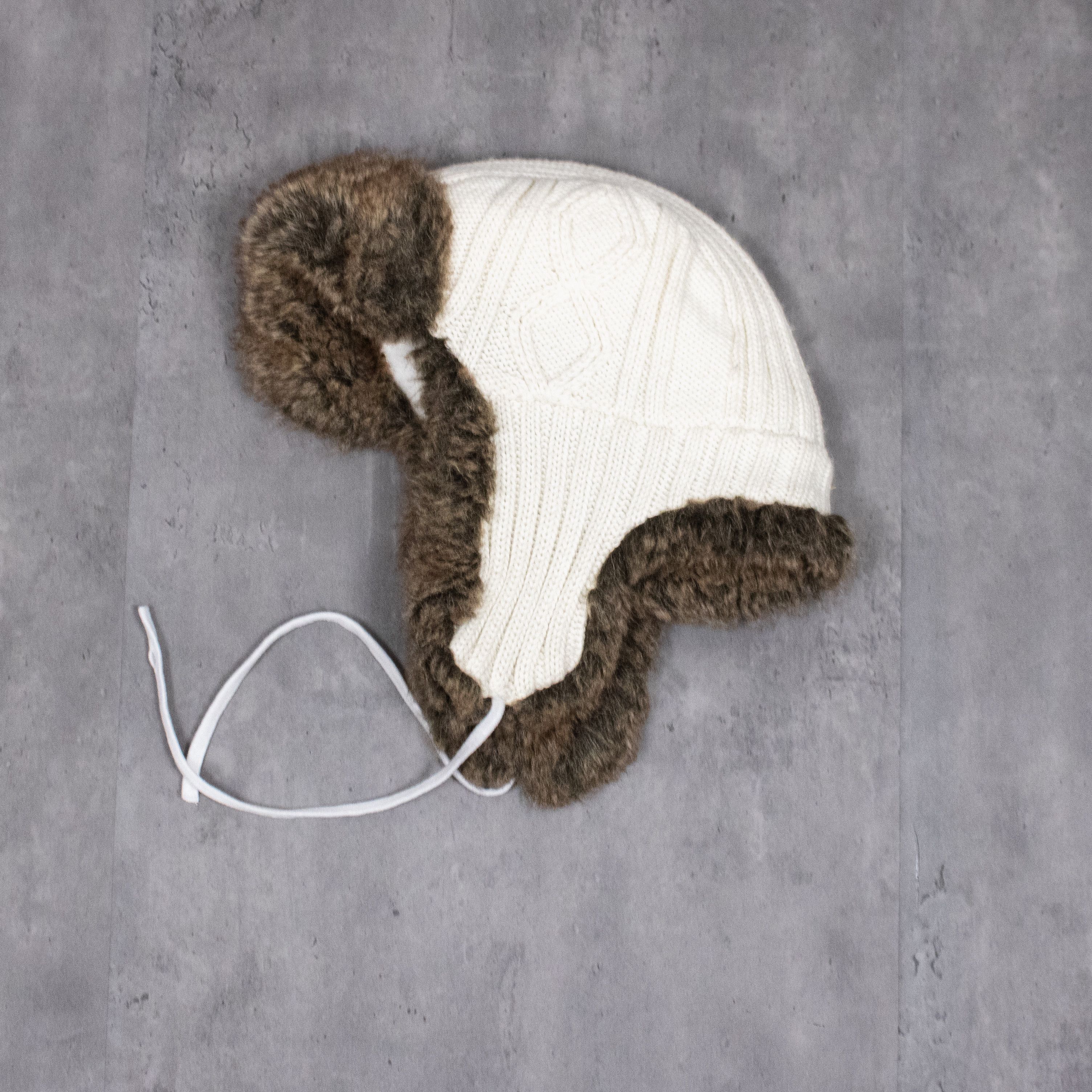 Vintage Vintage VTG Y2K 2000's Denver Hanyes Knitted Cream Ushanka Size ONE SIZE - 3 Thumbnail