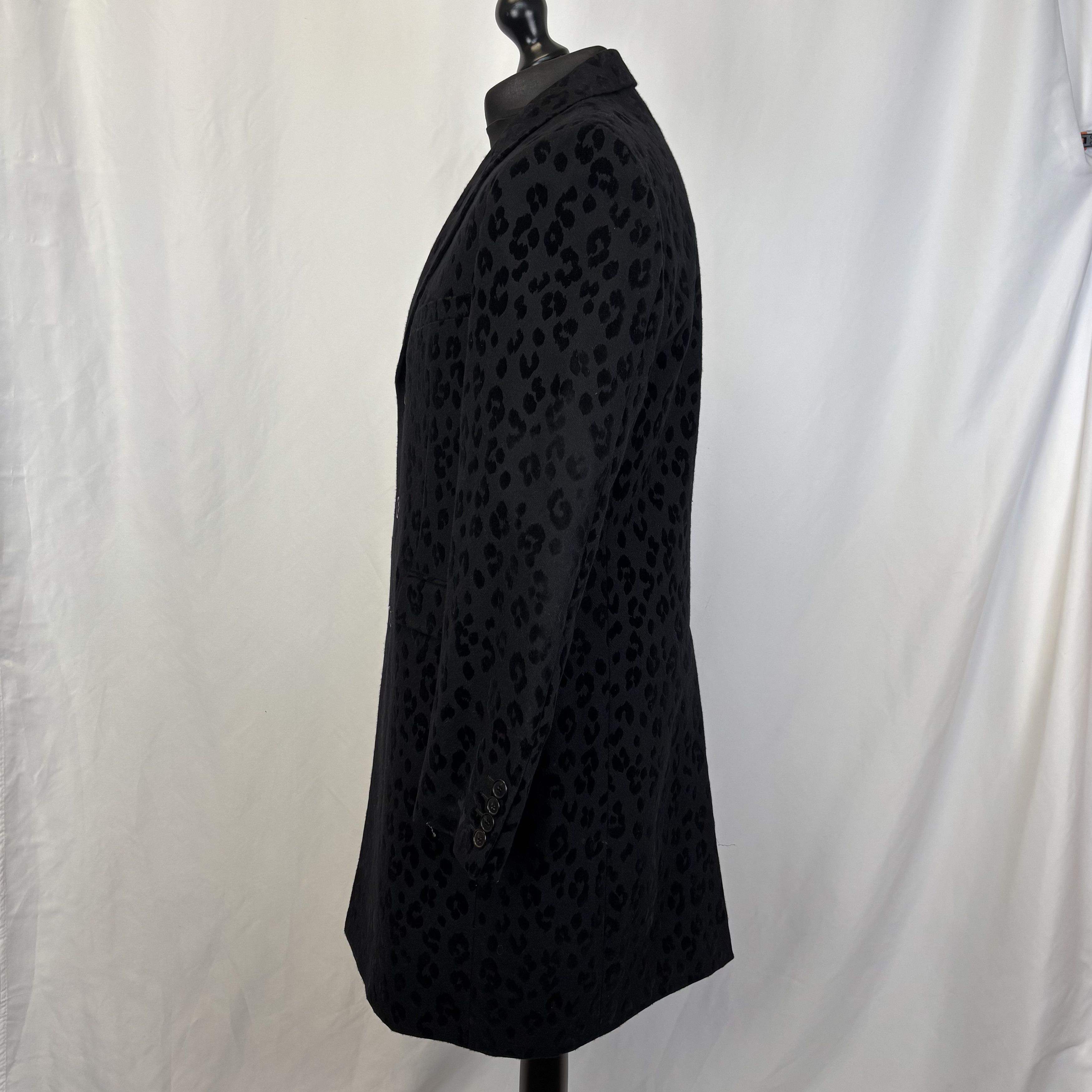Saint Laurent Paris Saint Laurent Black Leopard Overcoat Size US L / EU 52-54 / 3 - 5 Thumbnail
