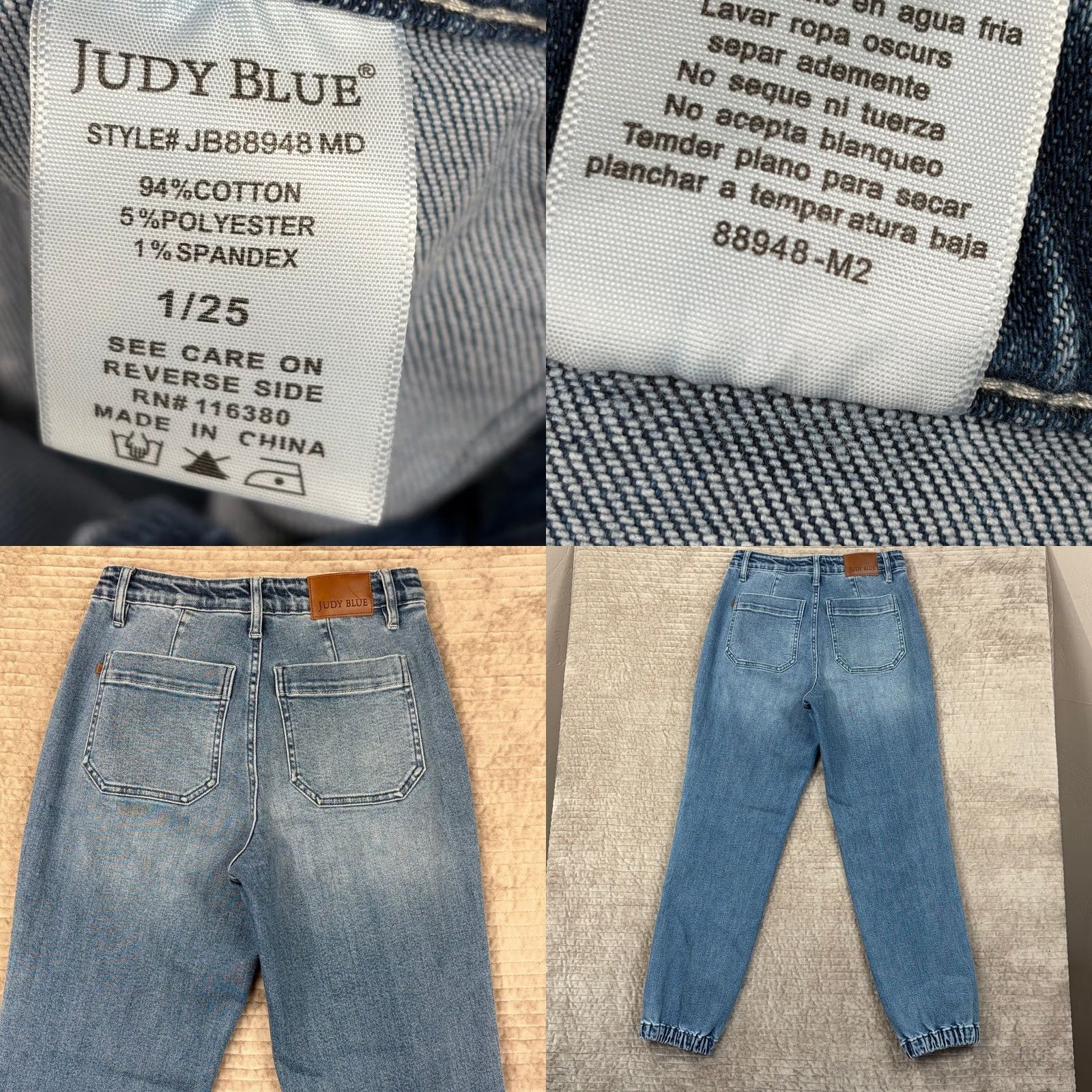 Denime Judy Blue Jogger Jeans - Light Wash Ankle Size 42" / US 20 - 8 Thumbnail
