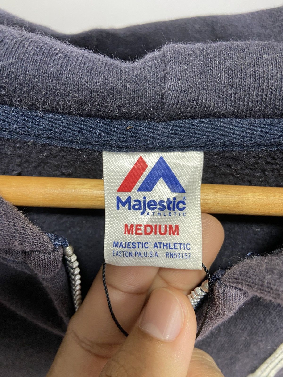 Thrashed faded Vintage Majestic N.Y hoodie