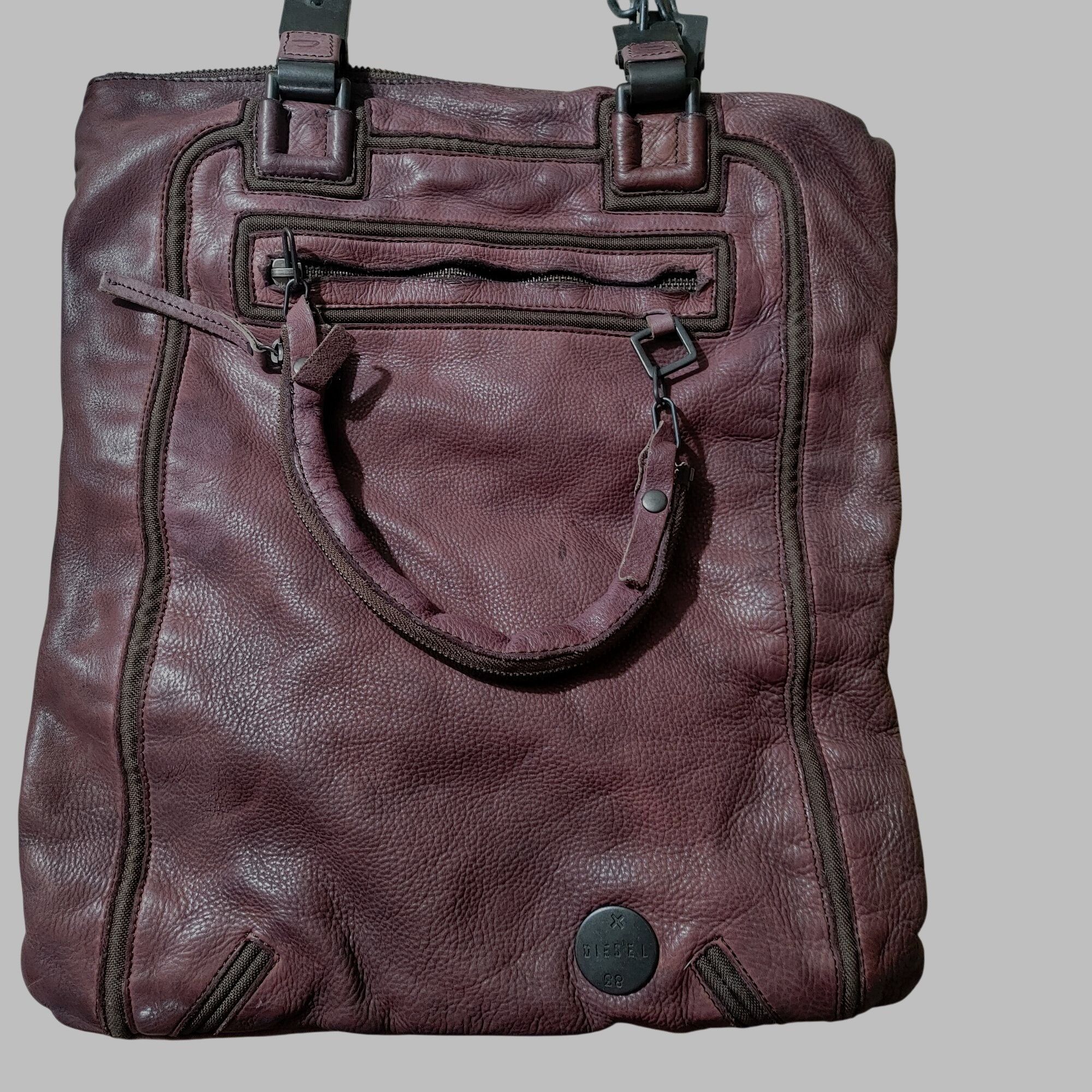 Diesel Diesel Vintage Leather Handbag Tote Purse Heavy Hardware Bur Size ONE SIZE - 1 Thumbnail