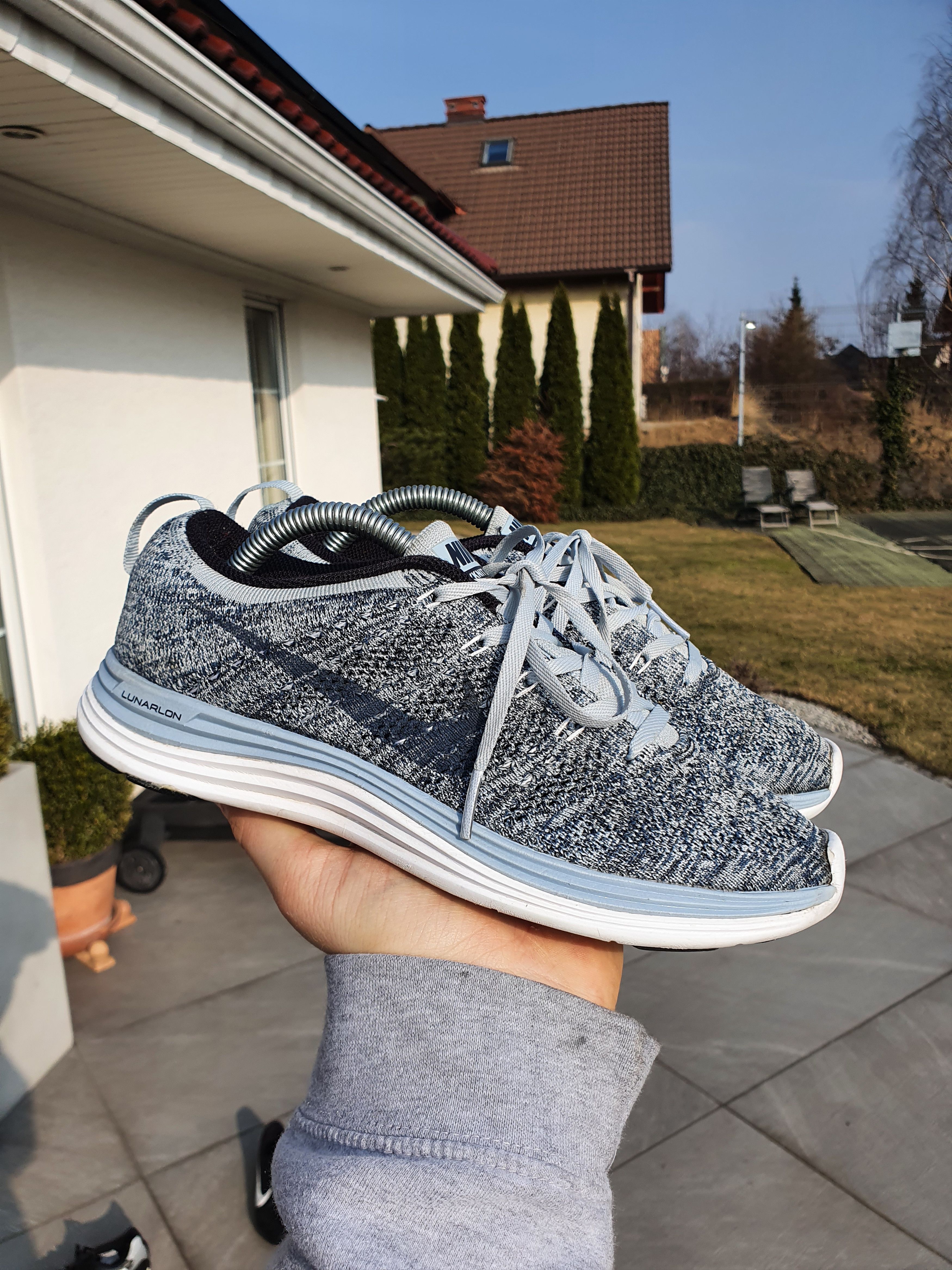 Nike 2012 Nike Wmns Flyknit Lunar1+ 'Light Armory Blue' Size US 7 / IT 37 - 2 Thumbnail