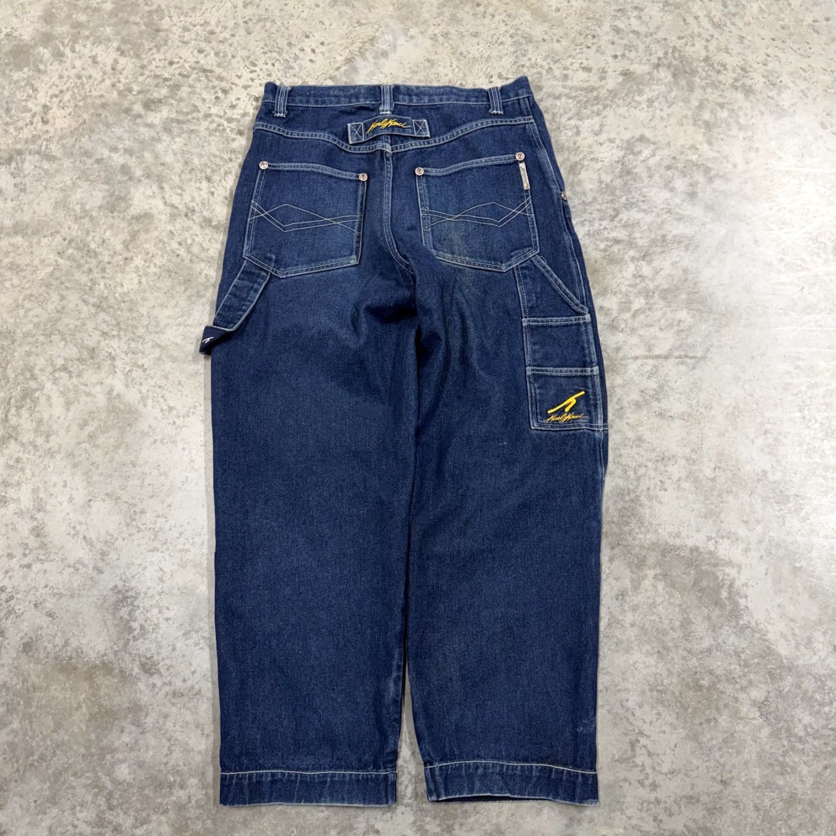 Karl Kani VINTAGE Karl Kani Jeans Mens 32x30 Blue Wide Leg Baggy Carpenter Y2K Hip Hop Size US 32 / EU 48 - 4 Thumbnail