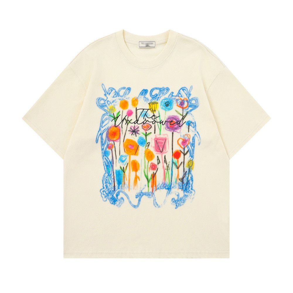 Japanese Brand Casual loose men's floral graffiti short-sleeved t-shirt Size US 32 / EU 48 - 1 Thumbnail