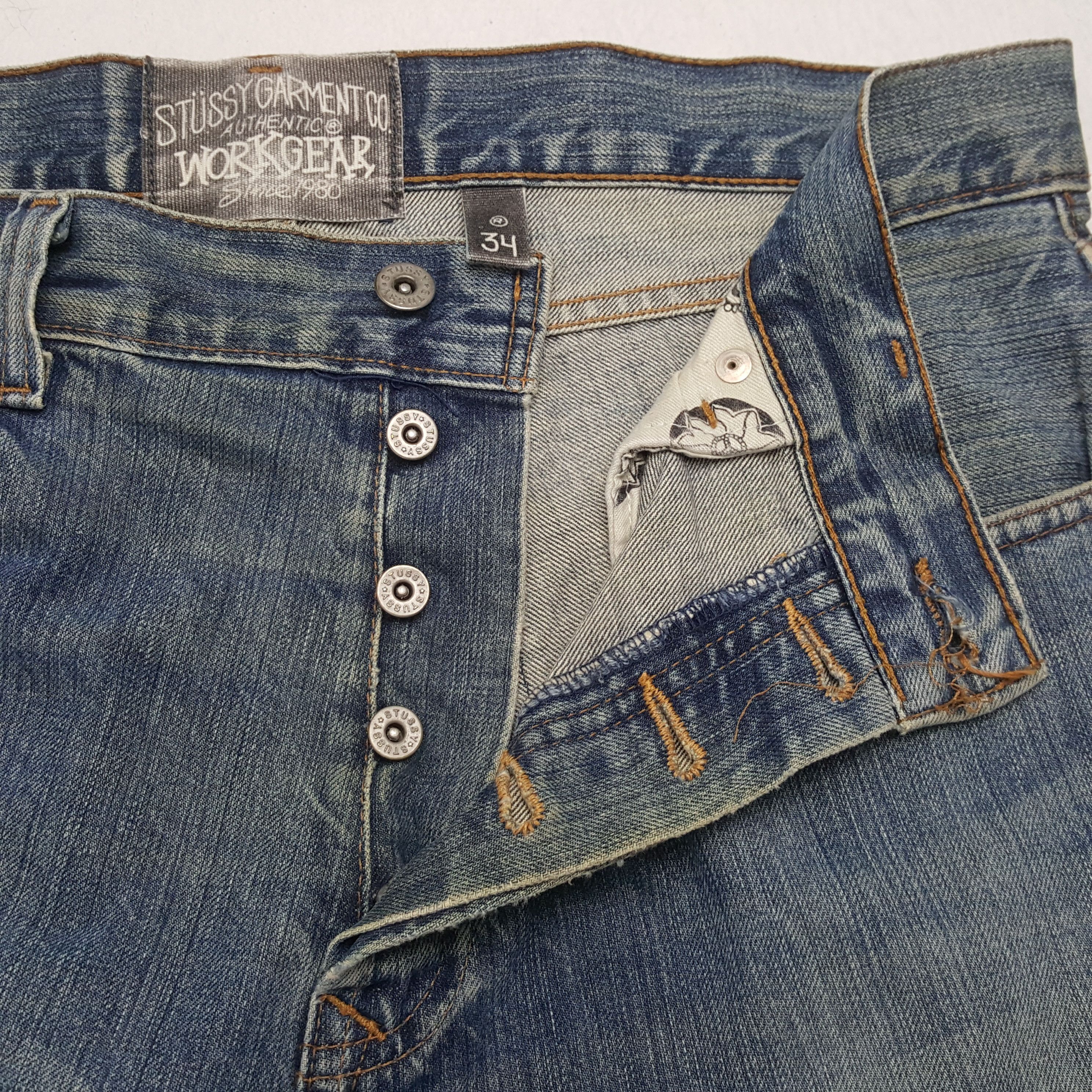 Stussy STUSSY Streetwear Skateboard Style Custom Art Jeans Size US 35 - 12 Thumbnail