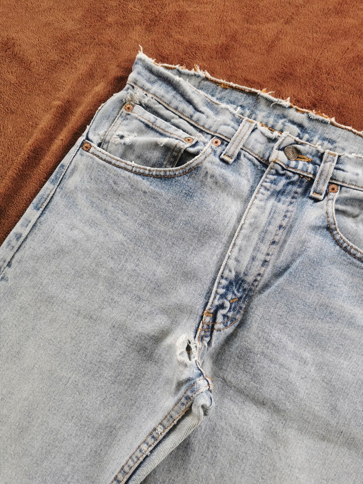 Vintage 90s Vintage Levis 505 Distressed Denim Jeans Size US 30 / EU 46 - 3 Thumbnail