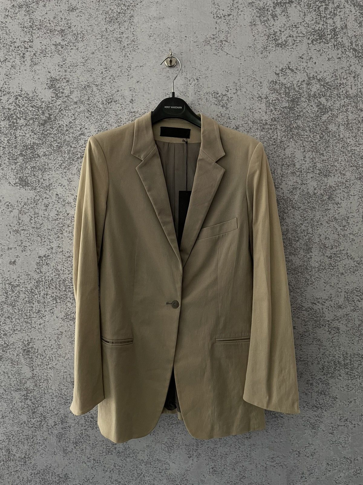 Haider Ackermann Beige Slim Elongated Blazer Size 38R - 1 Thumbnail
