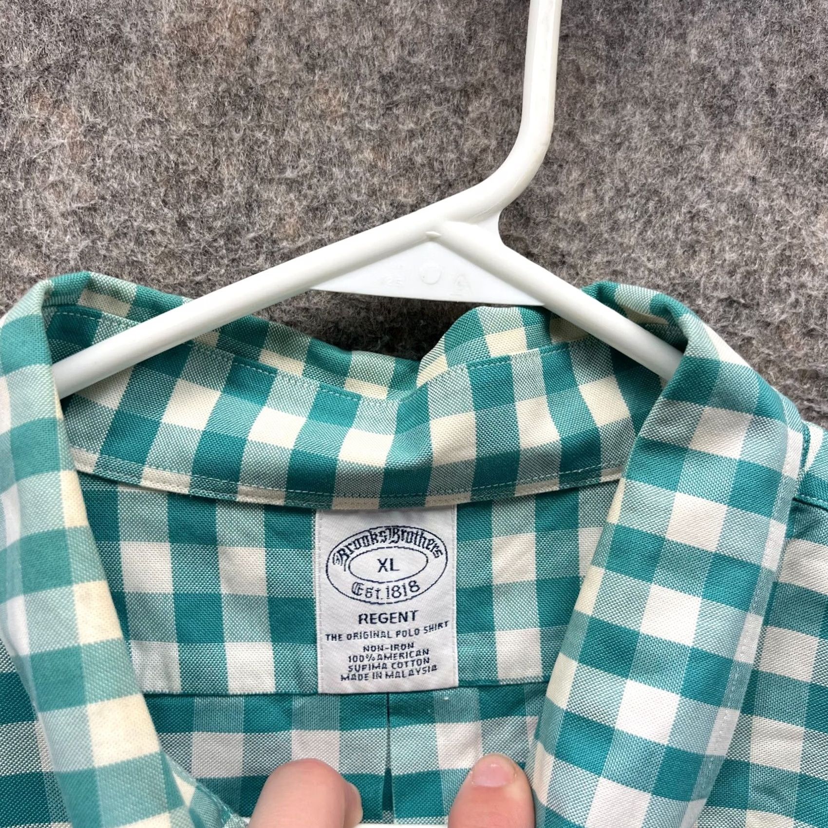 Brooks Brothers VINTAGE Brooks Brothers Shirt Men XL Blue Check Regent American Supima Cotton Button-Up Regular Long Sleeve Size US XL / EU 56 / 4 - 7 Thumbnail