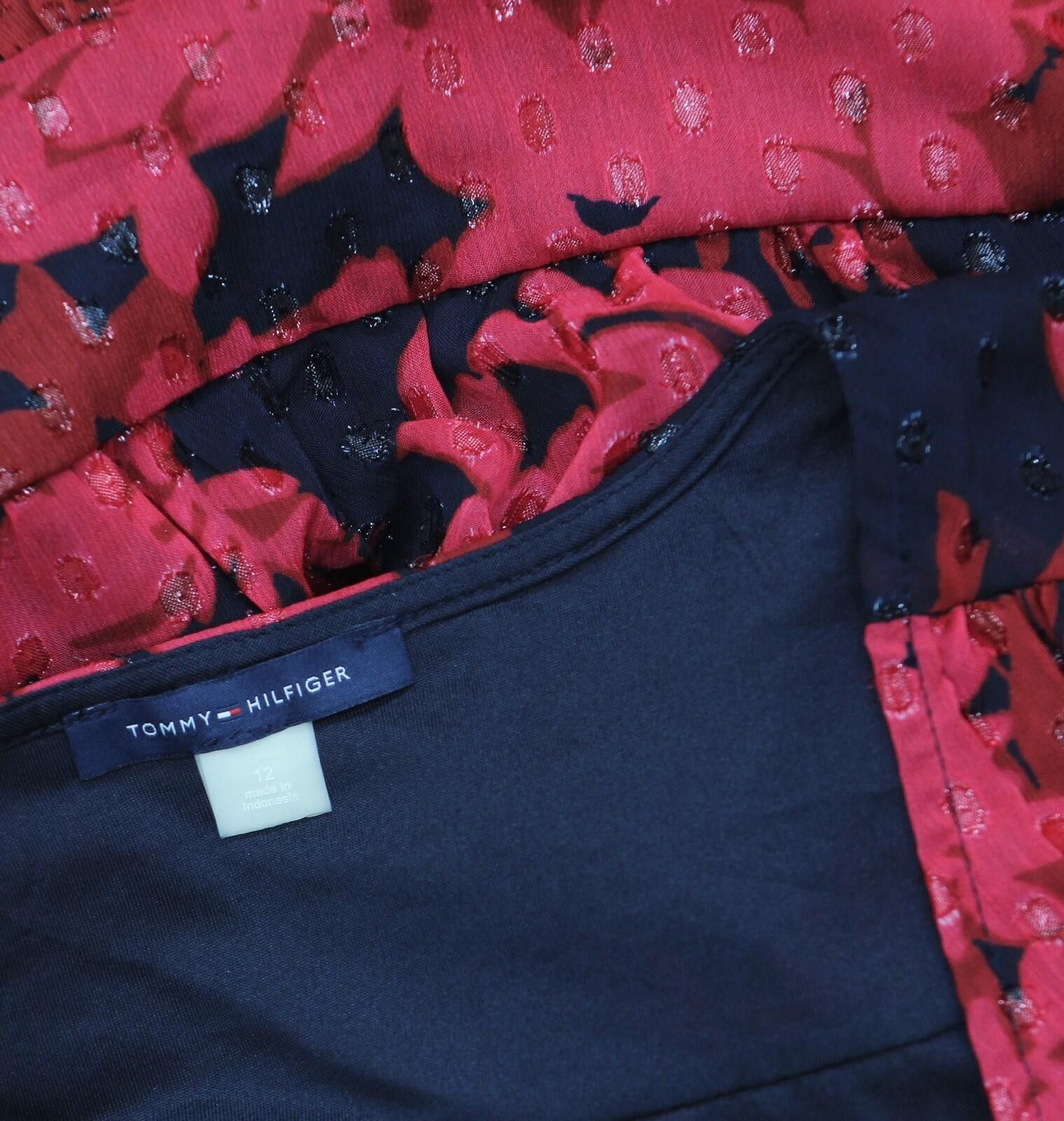 Tommy Hilfiger New Tommy Hilfiger Dress Sky Captain / Persian Red 12 Size XL / US 12-14 / IT 48-50 - 3 Thumbnail