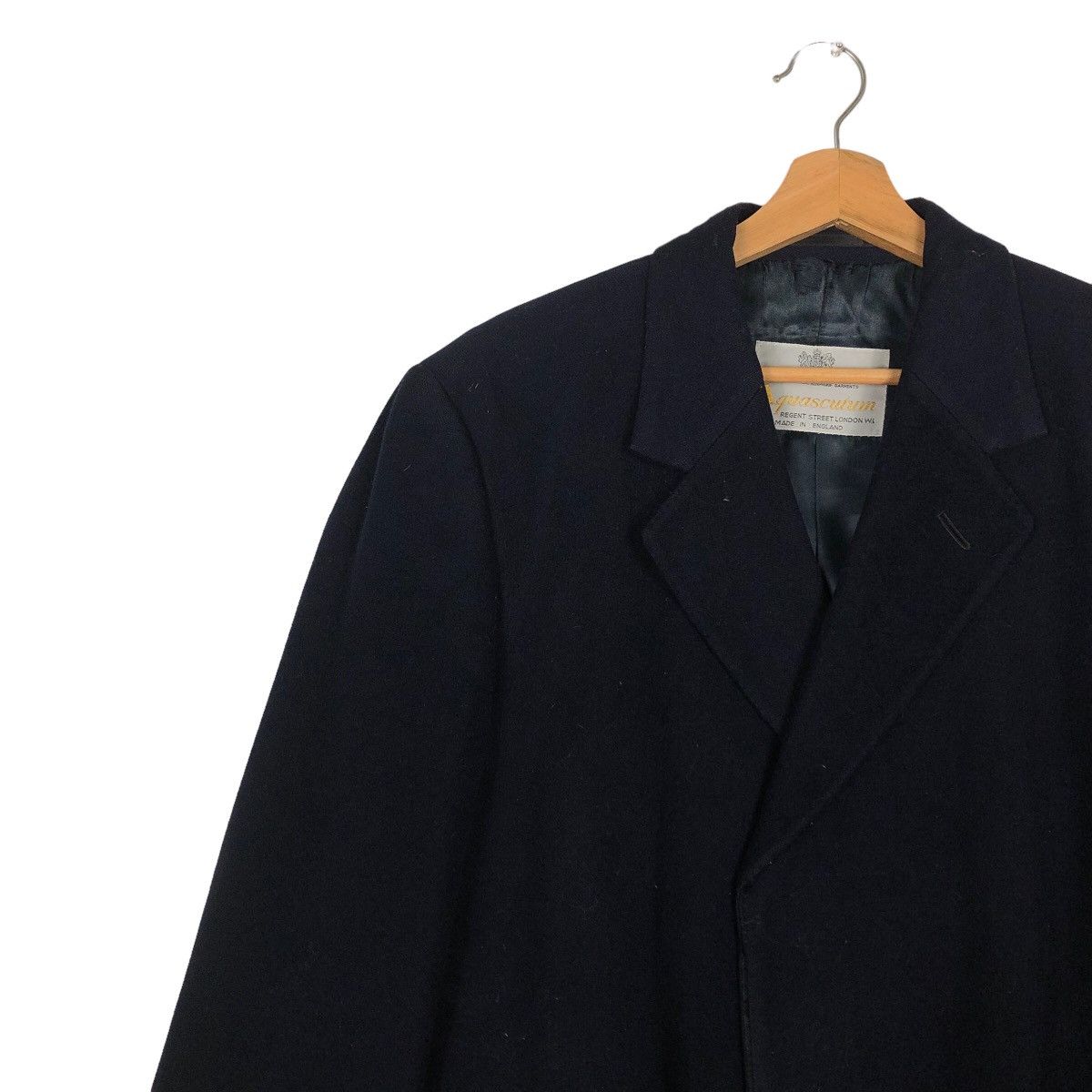 Vintage 🔥Rich Royal Blue - Fly Long Jacket Wool Aquascutum England Size US M / EU 48-50 / 2 - 6 Thumbnail