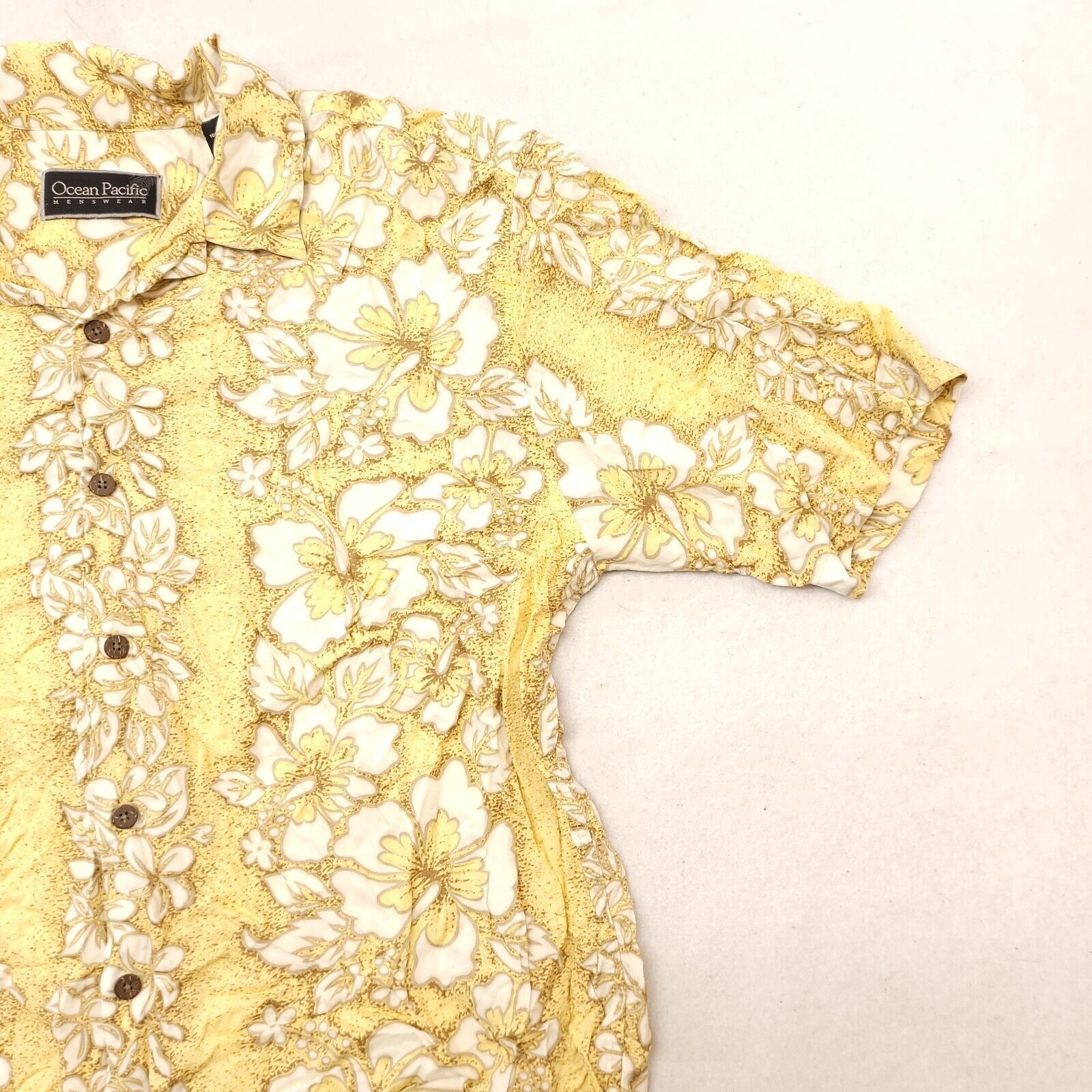 Ocean Pacific Ocean Pacific Button Up Shirt Adult Mens Size Large L Yellow Size US L / EU 52-54 / 3 - 5 Thumbnail