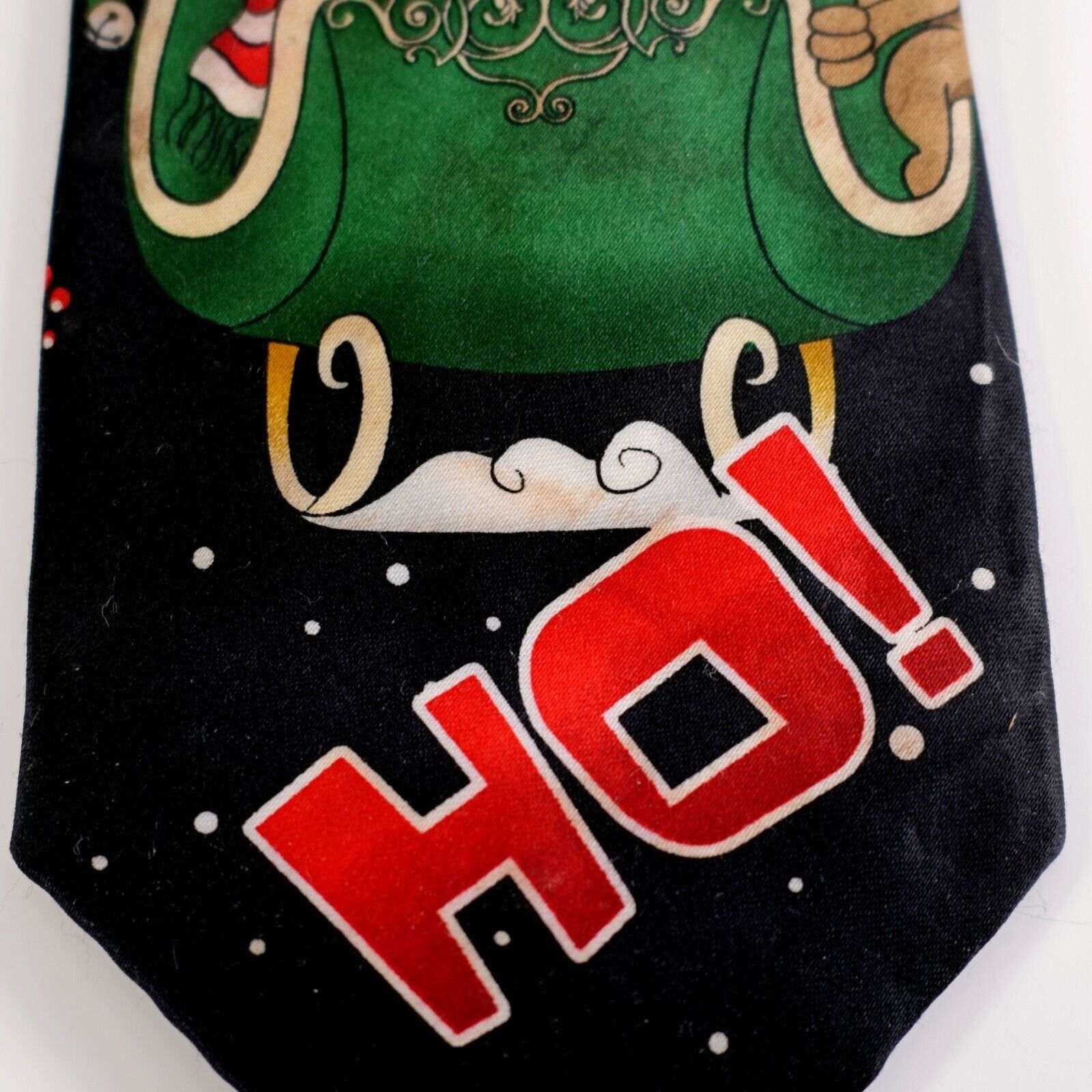 Designer American Traditions Santa Christmas Black Print Polyester Ti Size ONE SIZE - 2 Thumbnail