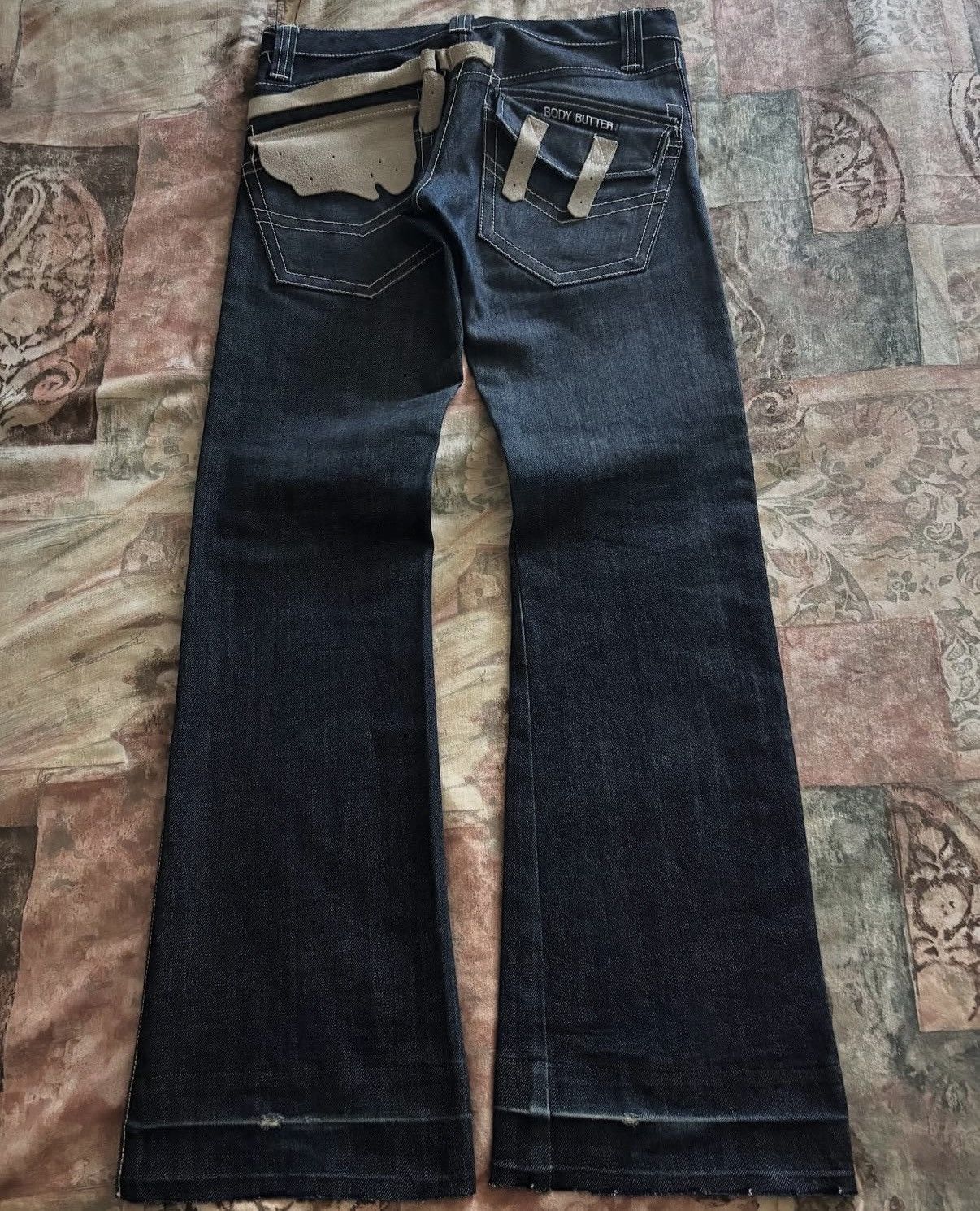 Other Archive Body Butter Flare Denim w/ Cowhide Leather Straps Size US 30 / EU 46 - 1 Thumbnail