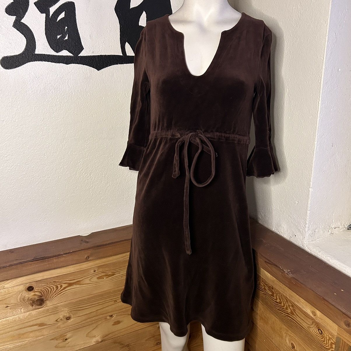 Velour Babydoll Dress