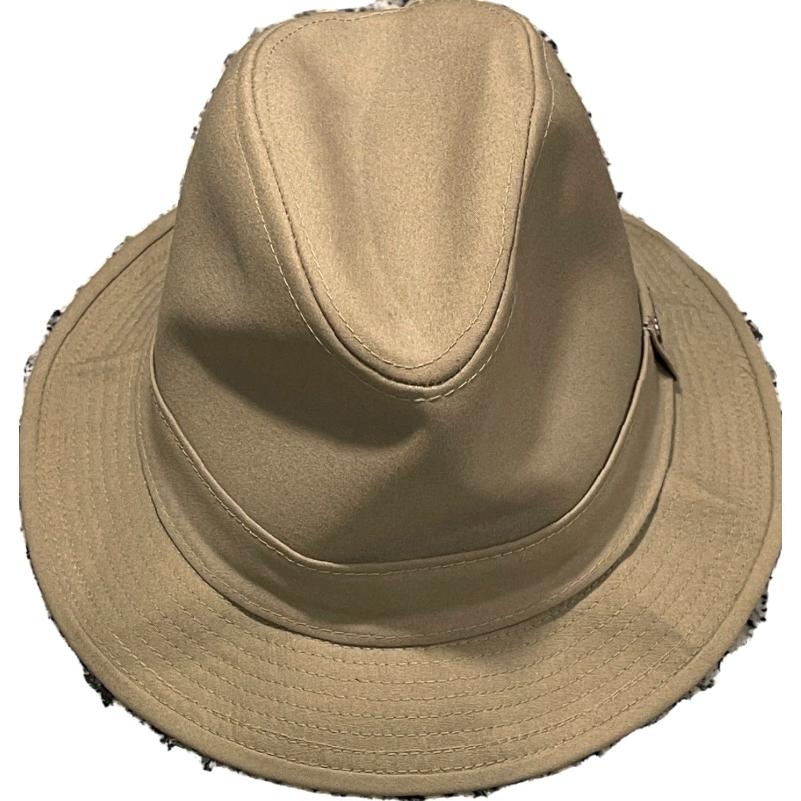 Stetson VINTAGE STETSON Fedora Hat Water Repellent 7 Tan Mens Wide Brim Lined Water Resistant Weather Classic Western Hat Size ONE SIZE - 3 Thumbnail