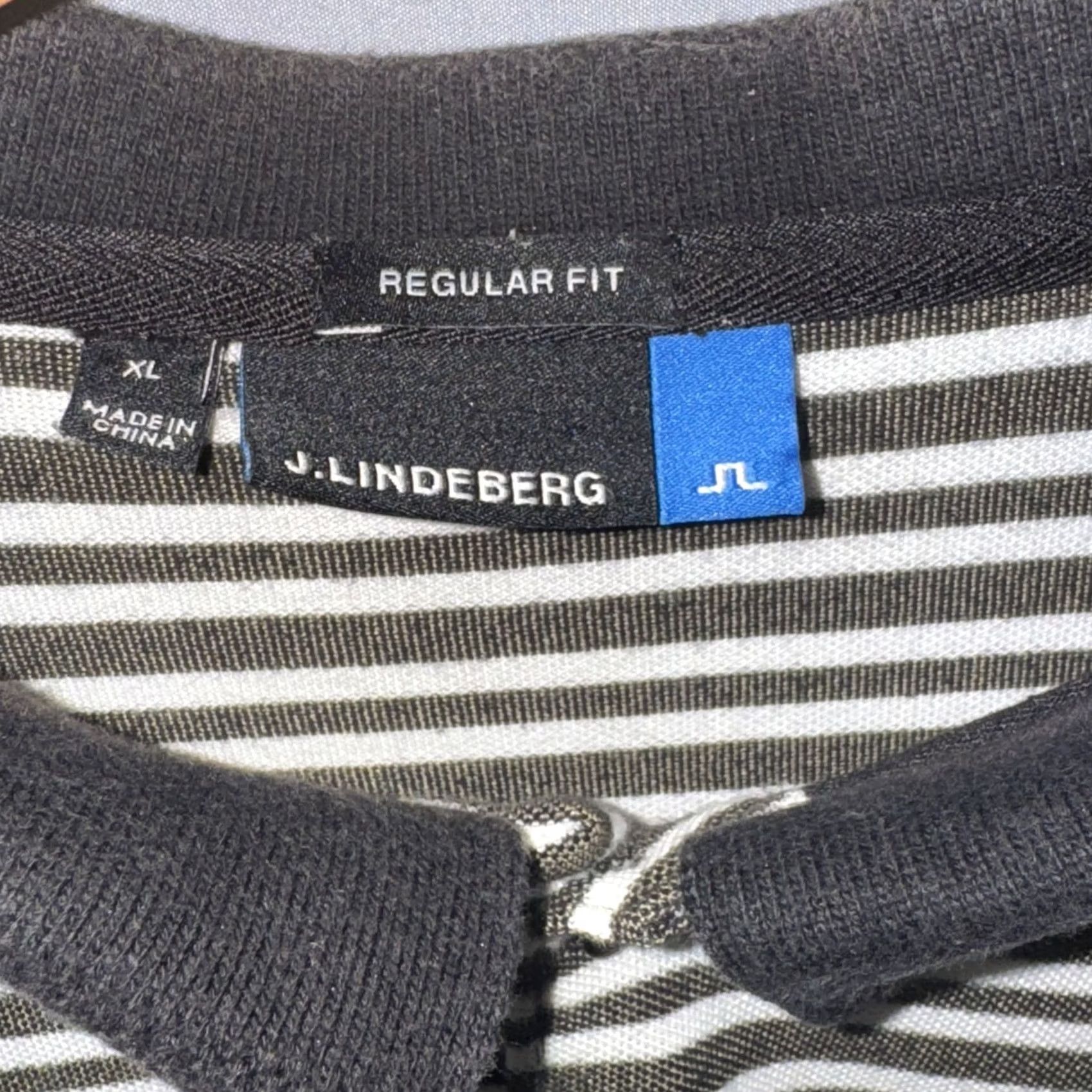 J.Lindeberg J.Lindeberg Polo Shirt Mens XL Black White Striped Regular Fit Golf Performance Size US XL / EU 56 / 4 - 4 Thumbnail